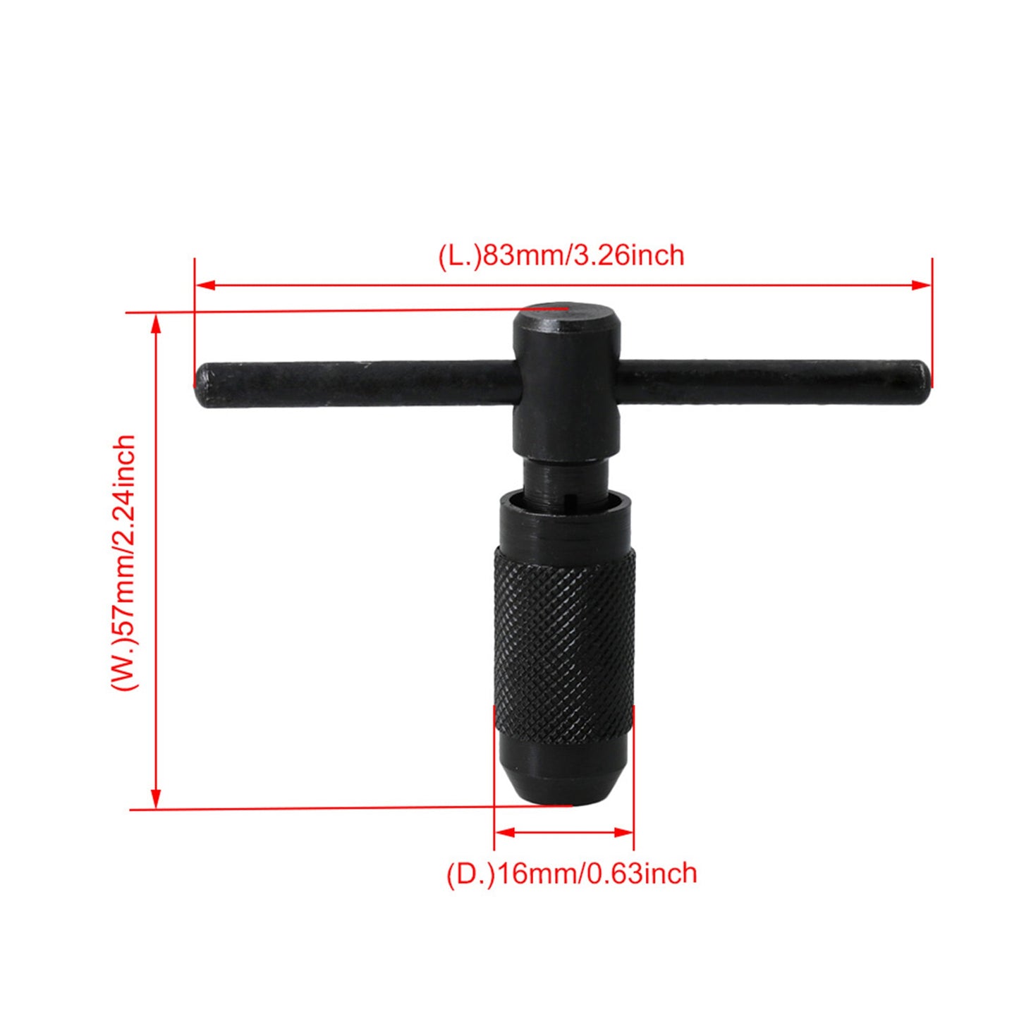 BQLZR Metal Handheld Adjustable T-Handle Ratchet Tap Holder Wrench with M2.0-M4.0
