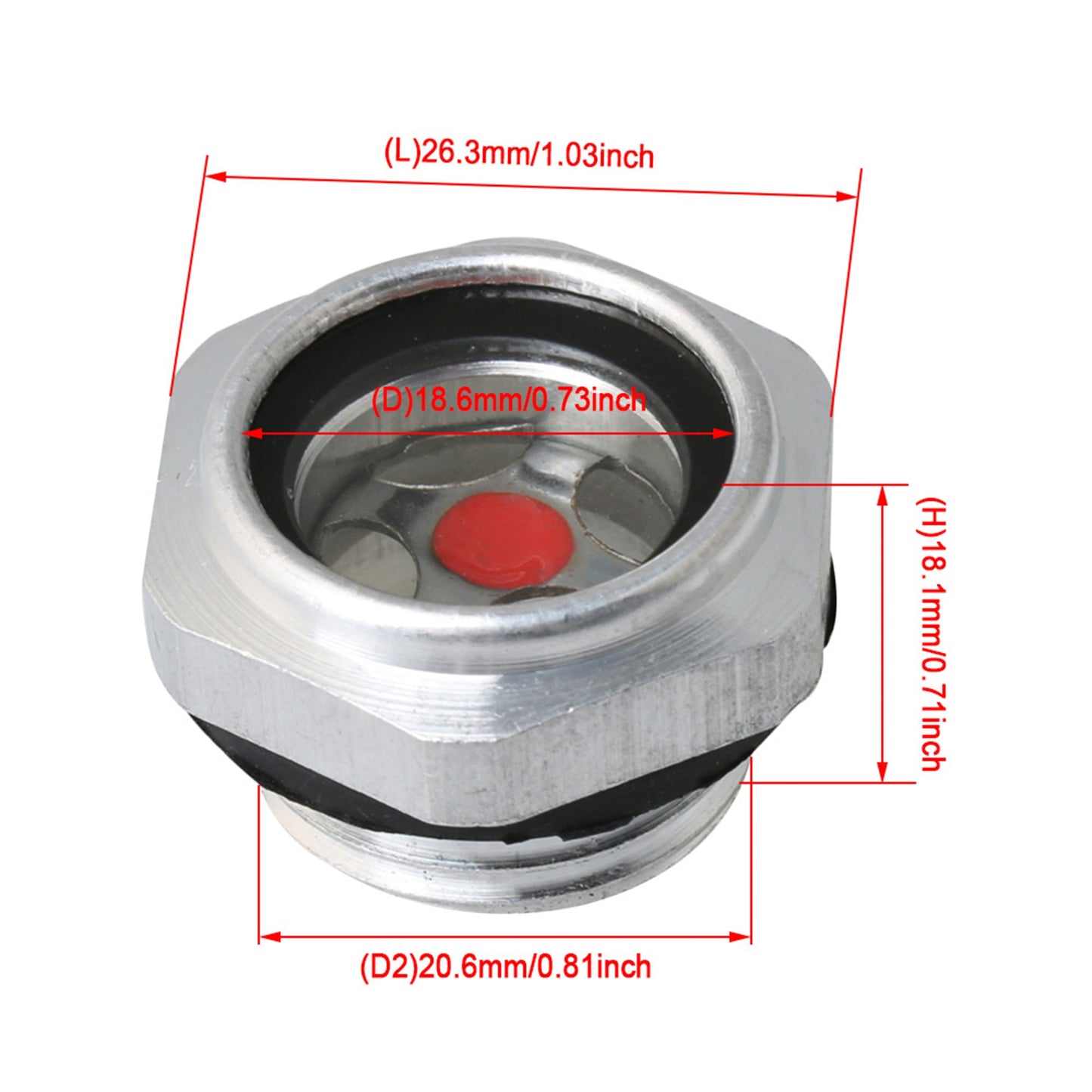 BQLZR G1/2 Aluminum Alloy Male Threaded Oil Liquid Level Clear Sight Glass Indicator