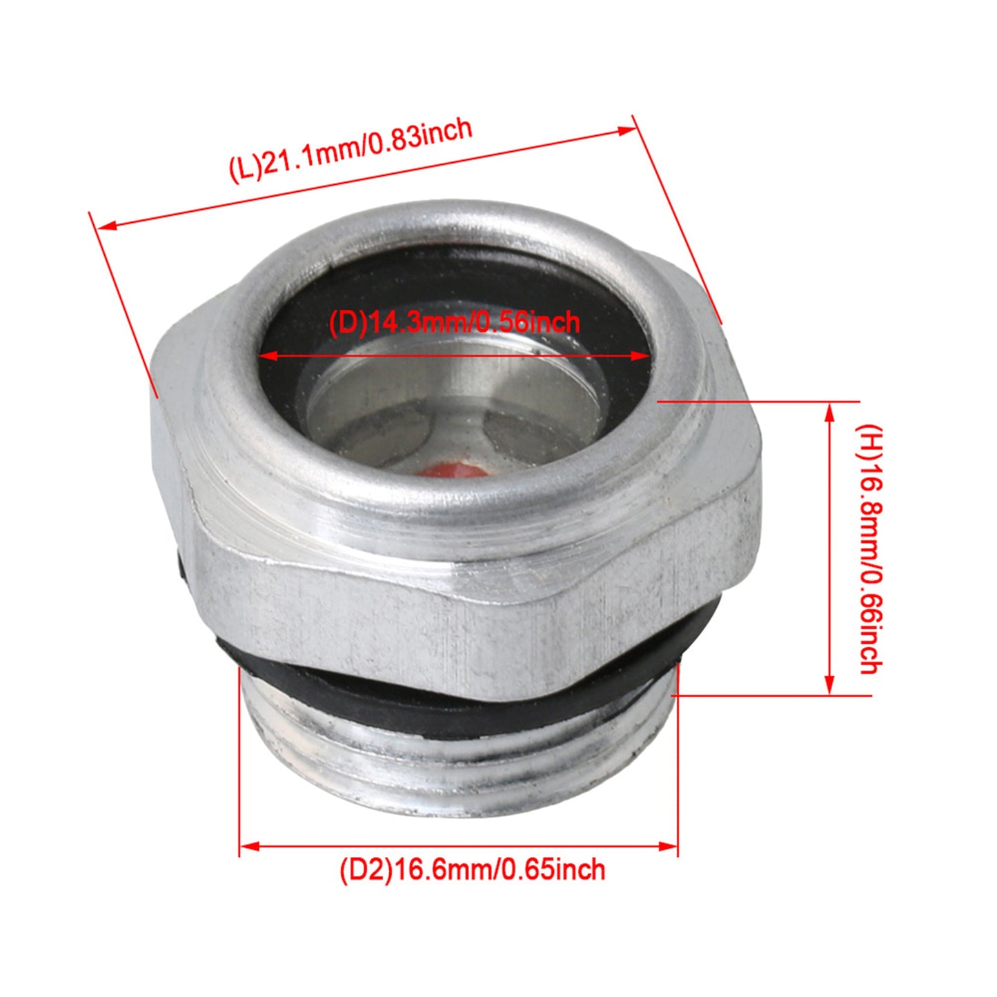 BQLZR G3/8 Aluminum Alloy Male Threaded Oil Liquid Level Clear Sight Glass Indicator for Air Compressor Pack of 4