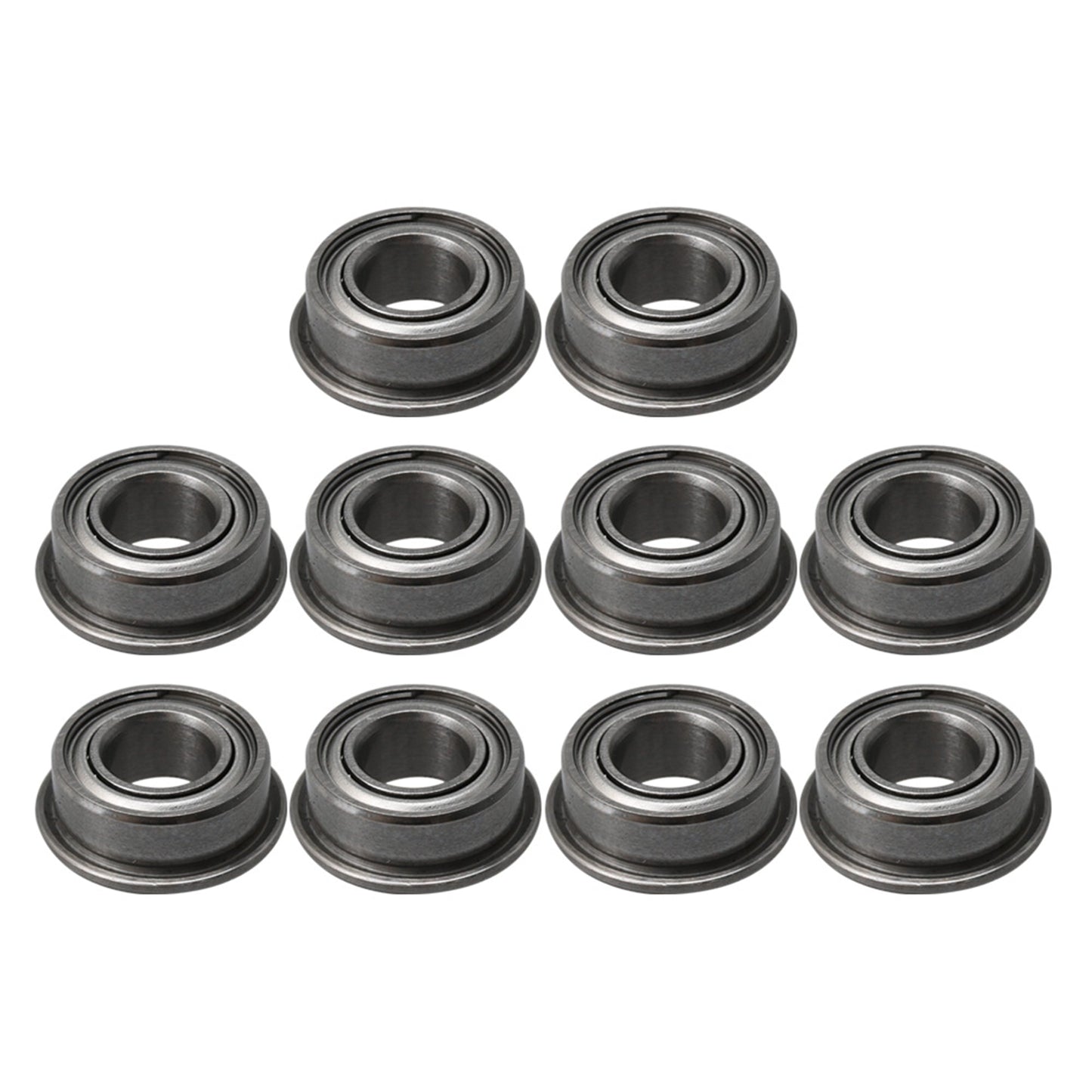 BQLZR Silver MF105ZZ Mini Ball Bearings Double-Shielded Flanged Ball Bearings 5x10x4mm Pack of 10