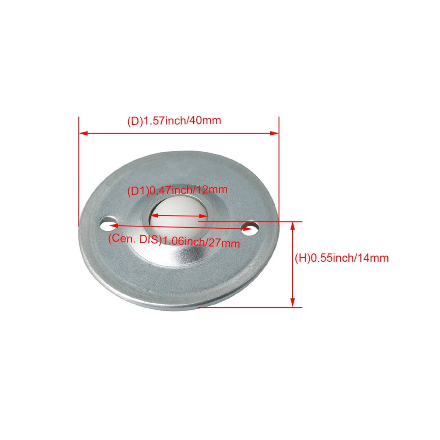 BQLZR CY-12B Flying Saucer Ball Transfer Bearing Conveyor Roller Wheel Nylon Ball 12mm Diameter Pack of 5