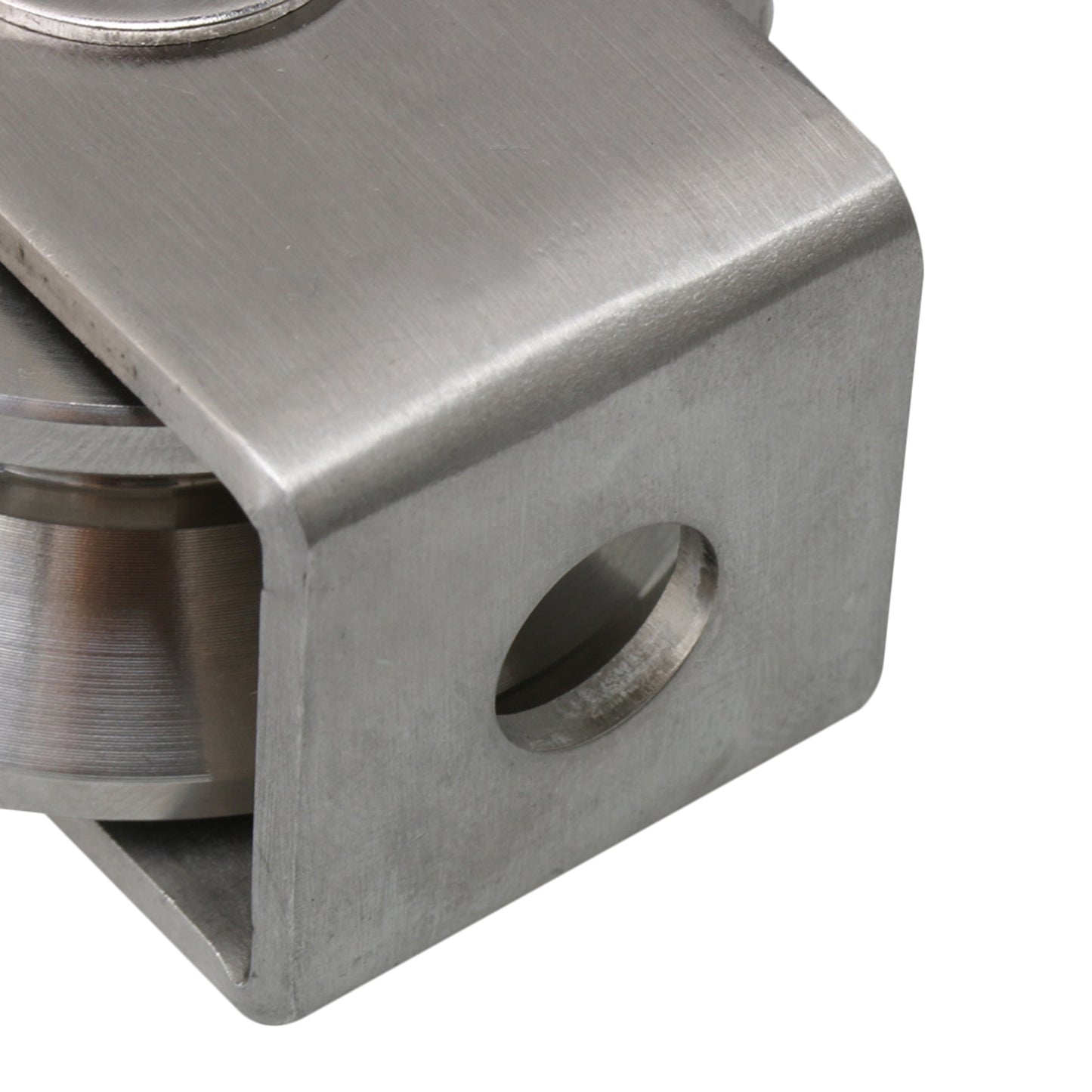 BQLZR 5.3x4.8x3.8cm Silver 201 Stainless Steel V Type Large Fixed Pulley Industrial Heavy Duty Pulley for Lifting Guide Wheel
