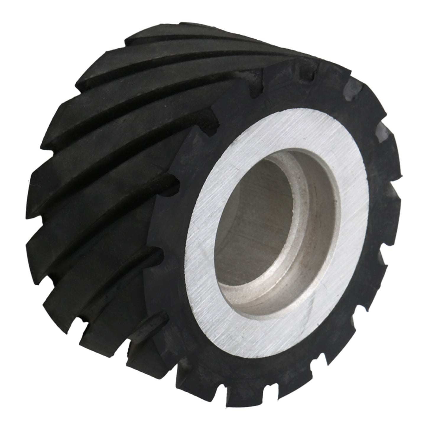 BQLZR 10x5cm Belt Grinder Rubber Wheel Serrated Rubber Contact Wheel 6204 Bearing Belt Grinder Wheel