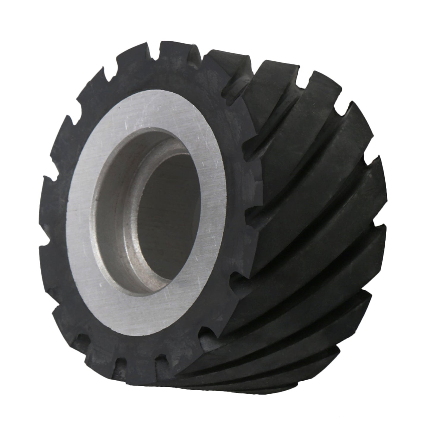 BQLZR 10x5cm Belt Grinder Rubber Wheel Serrated Rubber Contact Wheel 6204 Bearing Belt Grinder Wheel