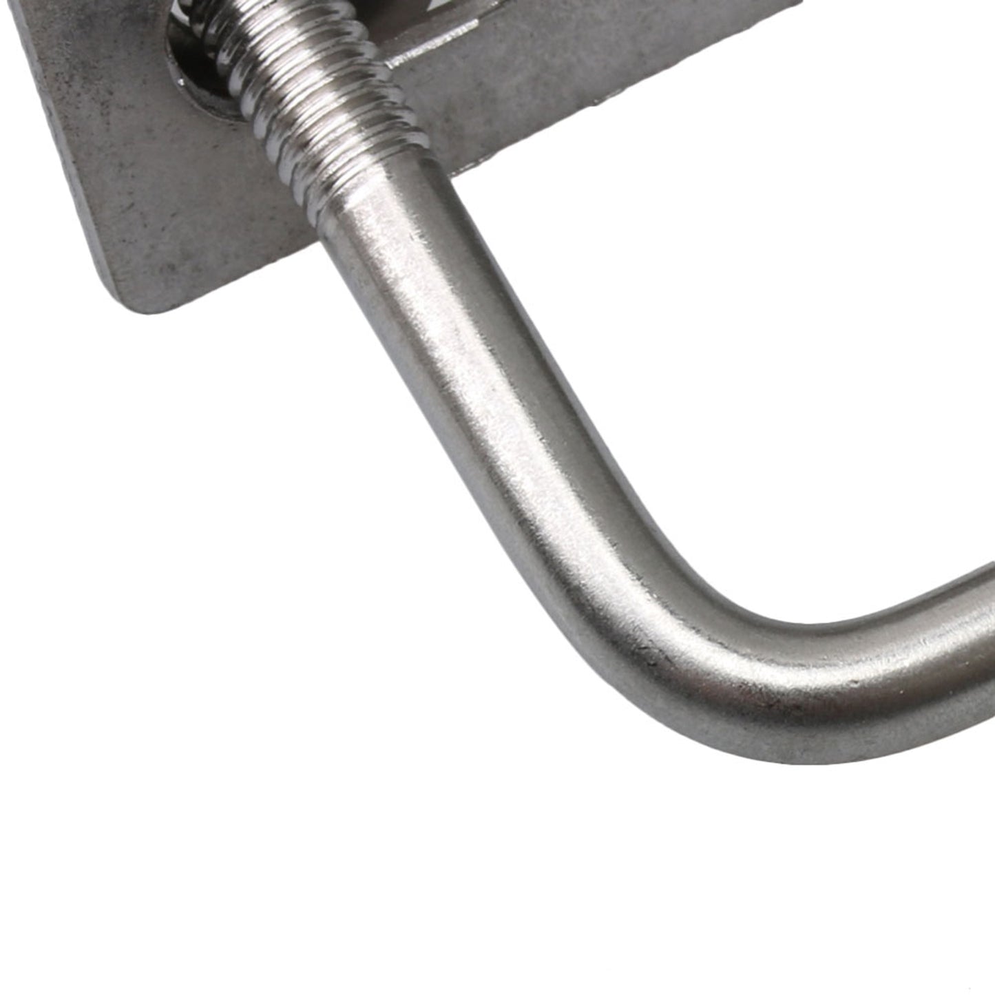BQLZR 60mm Inner Width Silver Stainless Steel M6 Thread U Shape Bolt with Rectangle Plate Nuts and Washers for Pipe Fasterning