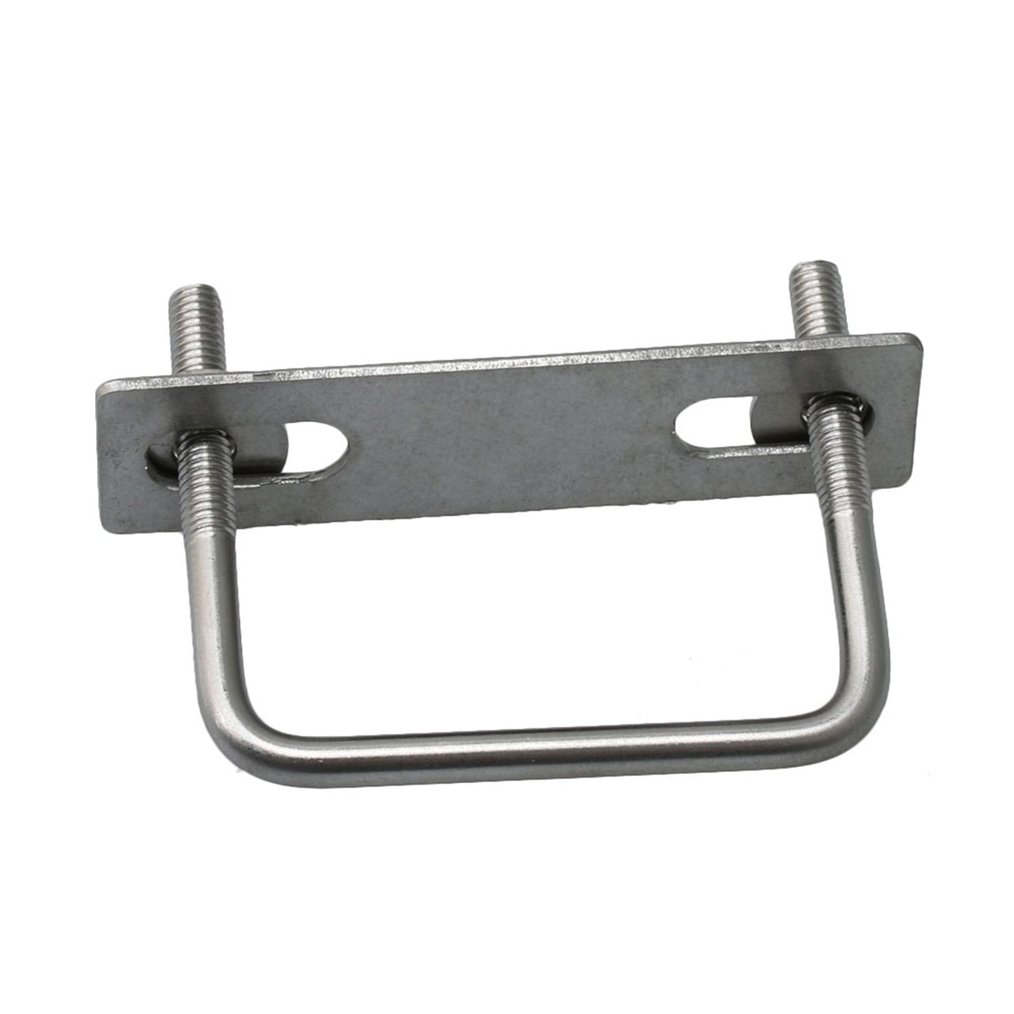 BQLZR 60mm Inner Width Silver Stainless Steel M6 Thread U Shape Bolt with Rectangle Plate Nuts and Washers for Pipe Fasterning