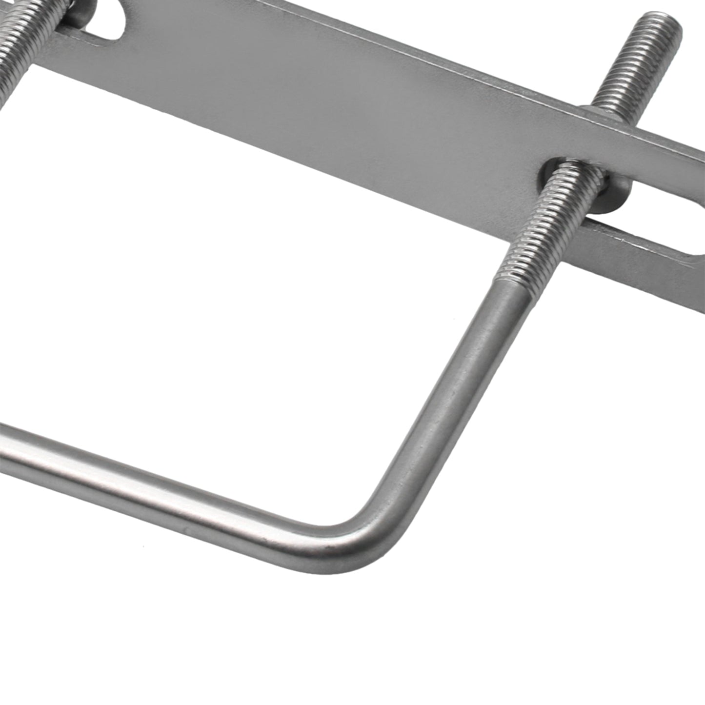BQLZR 85mm Inner Width Silver Stainless Steel M8 Thread U Shaped Bolt with Rectangle Plate Nuts and Washers for Pipe Fasterning