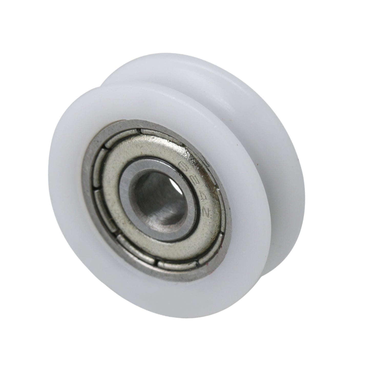 BQLZR 18mm Dia 6mm Width White Plastic Bearing Steel Sealed U-Groove Bearing for Slide Gate and Window Max-load 27kg Pack of 2