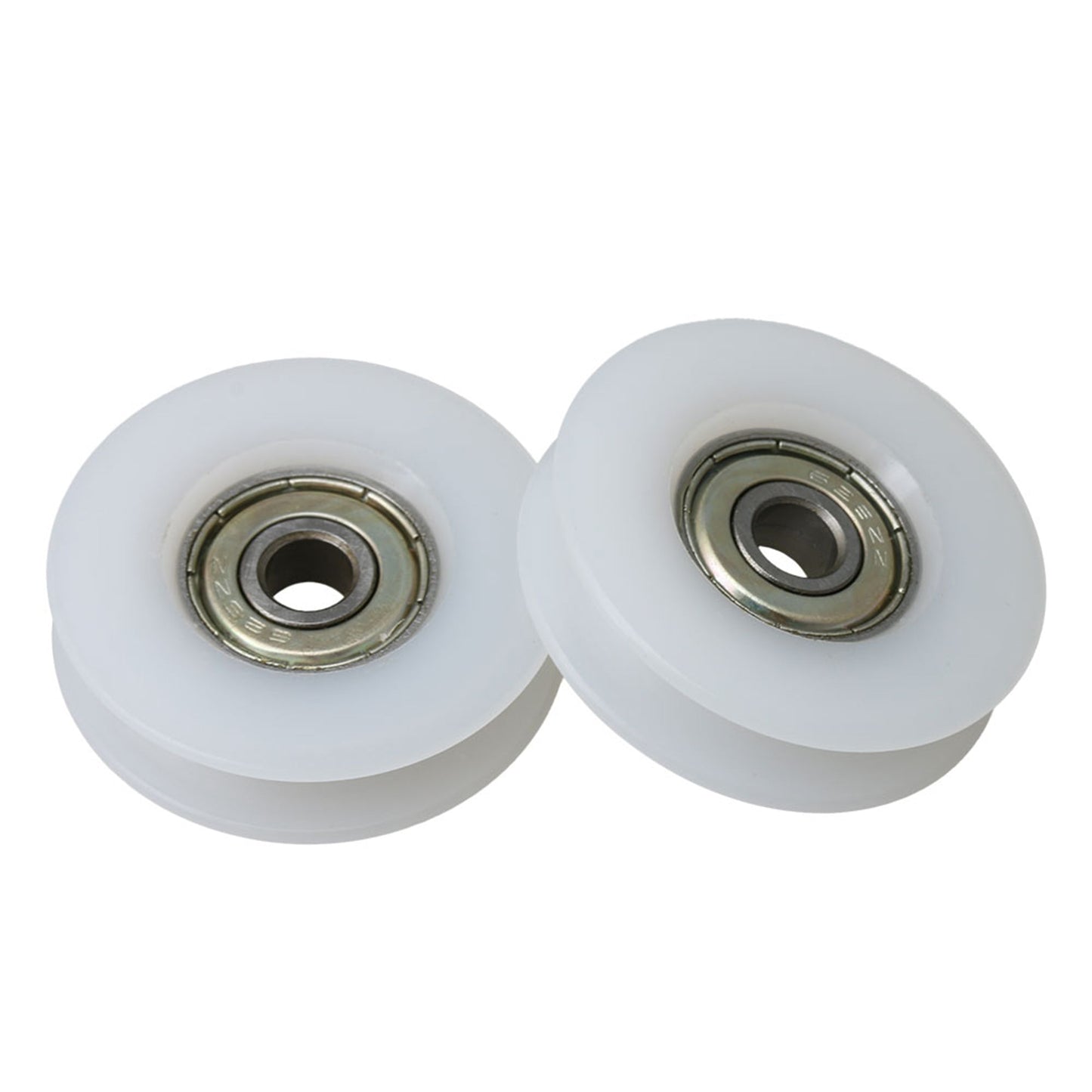 BQLZR 6.5x35.5x9mm White Nylon Round Pulle U-shaped Bearings Track Roller Bearing for Furniture Hardware Accessories Pack of 2