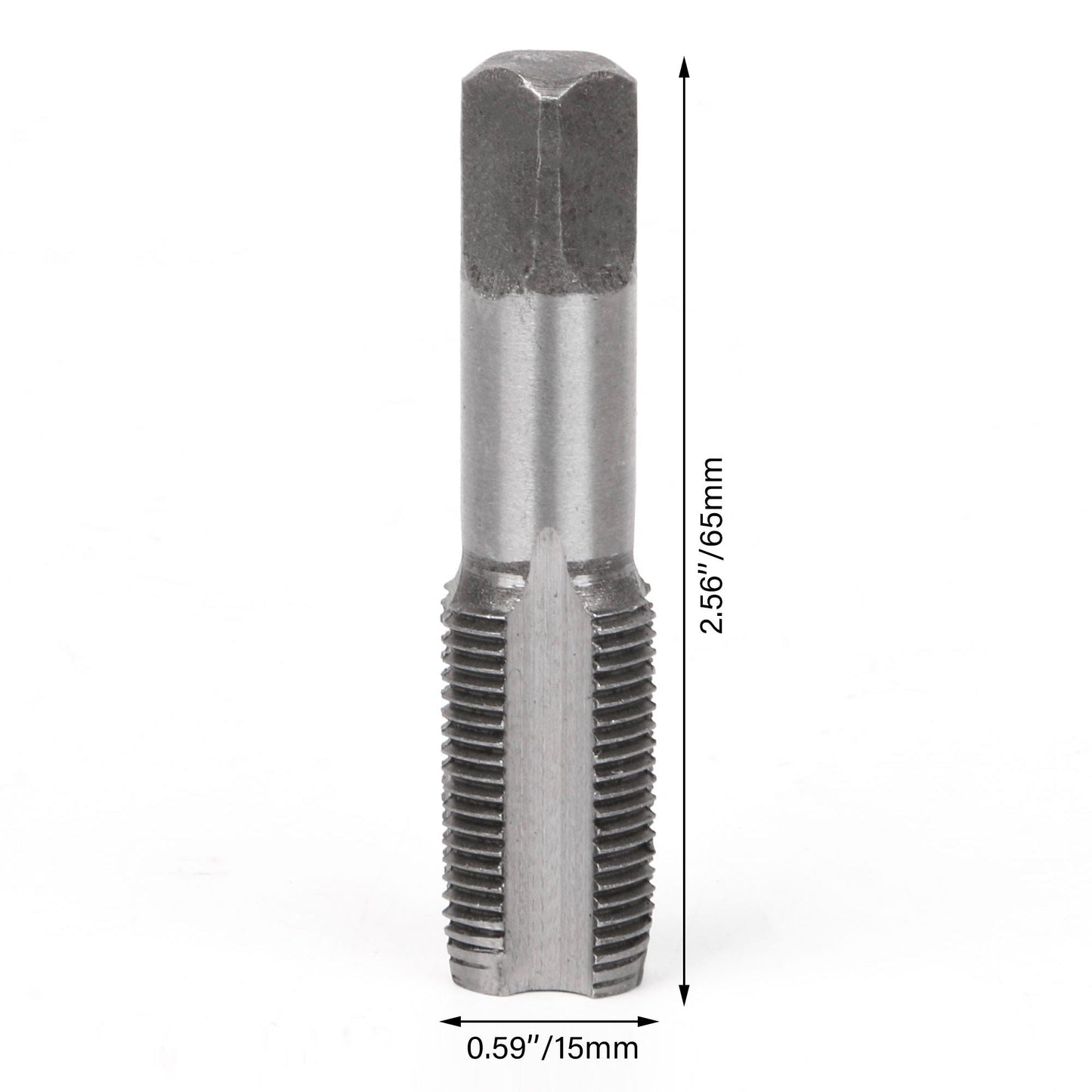 BQLZR Silver 4 Flute 3/8 BSP Bearing Steel Hand Tap Taper Drill Bits Tool for Machining Pipe Thread