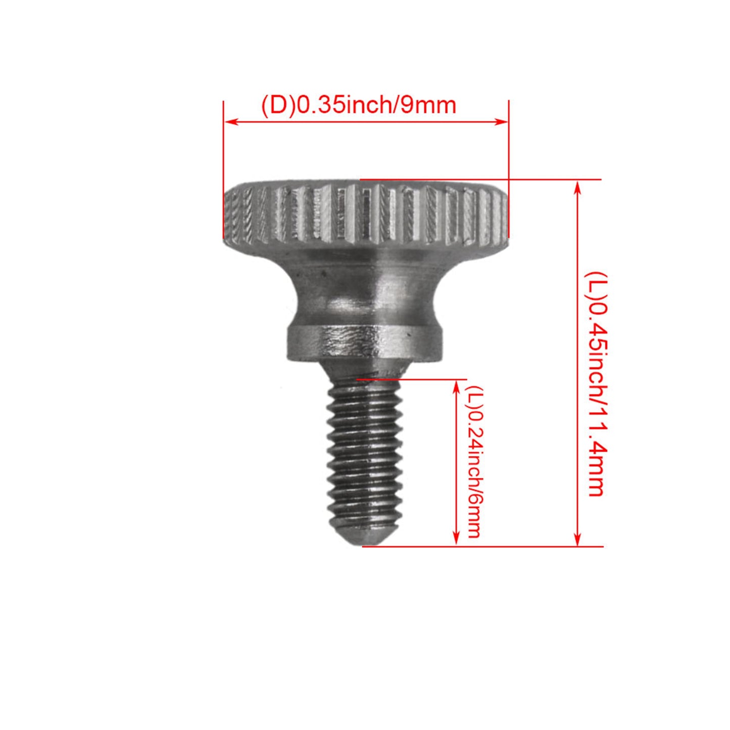 BQLZR 4pcs M2.5x6mm Knurled Head Thumb Screws Shoulder Type Stainless Steel Metric