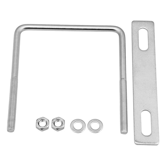 BQLZR 304 Stainless Steel Square U-Shaped Bolt M8x105x130mm Fixed Axle Parts Sliver