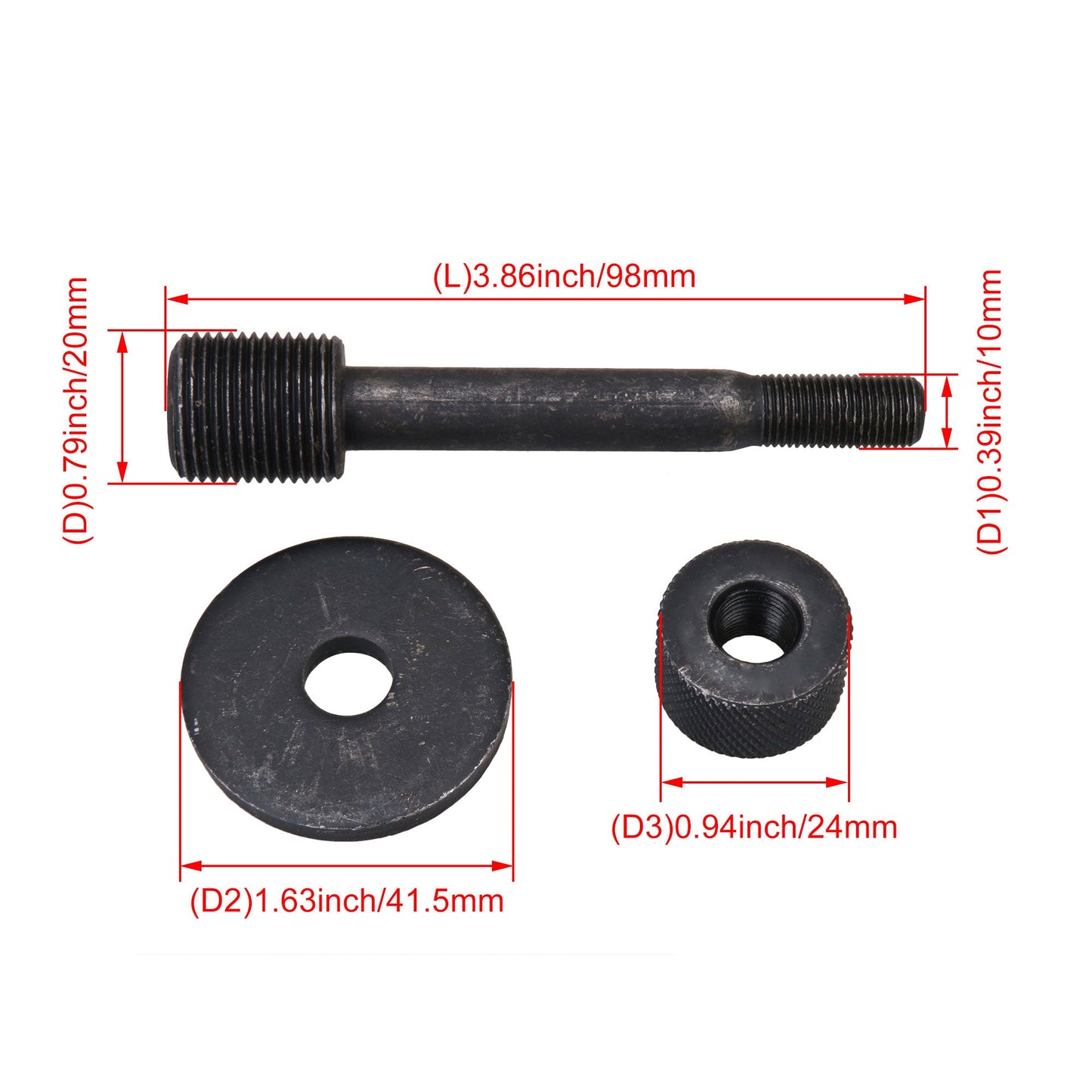 BQLZR 20x10mm Hydraulic Driver Draw Stud Knockout Punches Pull Rod with Lock Cap