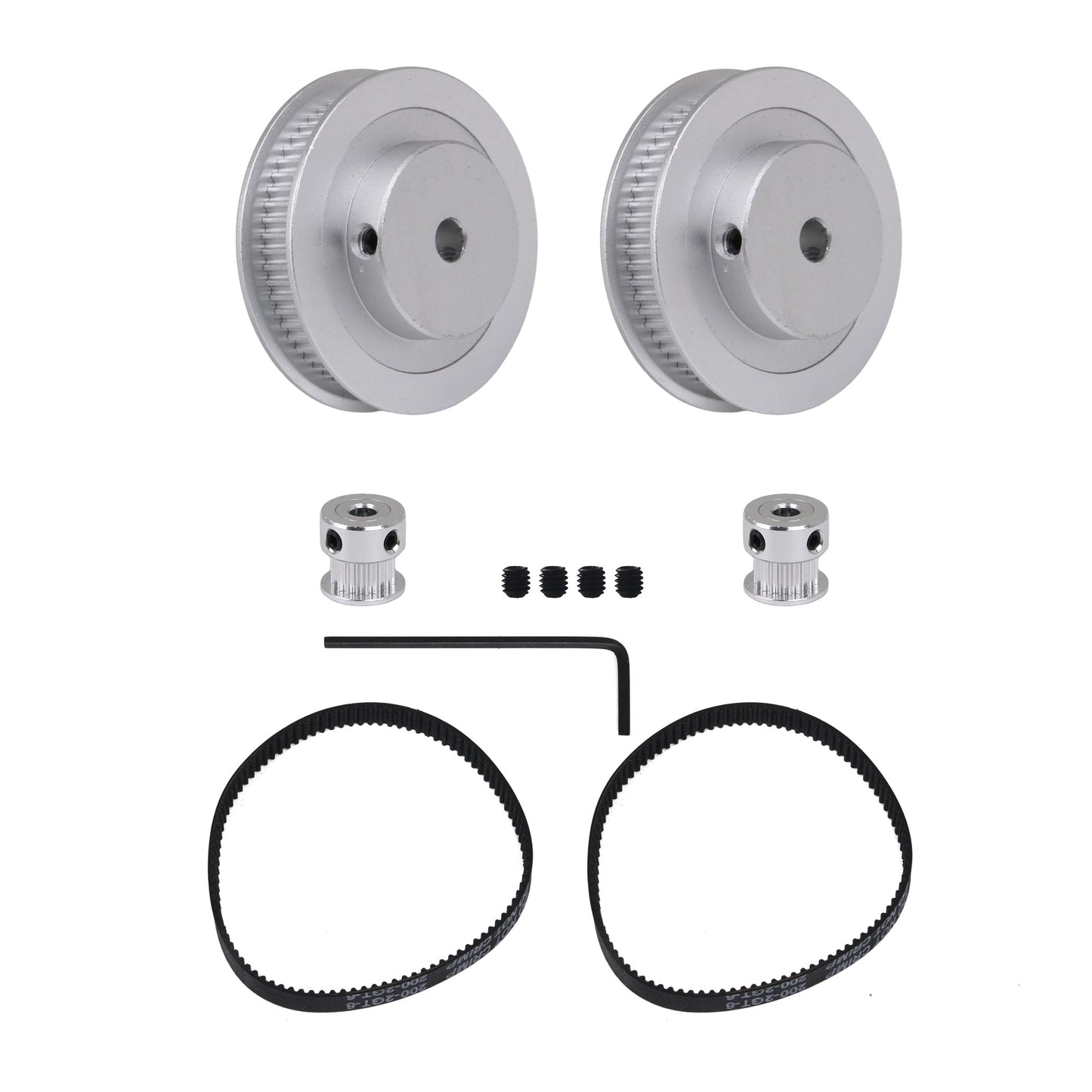 BQLZR 2Pack GT2 Synchronous Wheel 20 & 60T 5mm Bore with 6mm Belt M4 Screws Allen Key