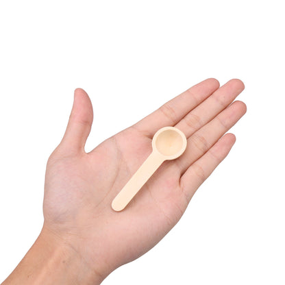 BQLZR 7.5x2.4x1.3cm Small Round Wooden Kitchen Spoons for Salt Seasoning Honey Coffee Spoon Pack of 50