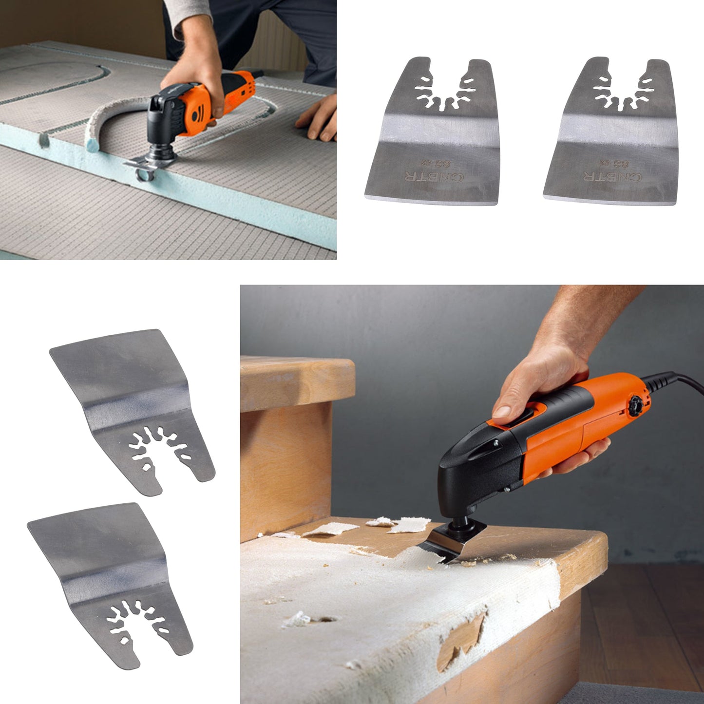 BQLZR Stainless Steel Oscillating Multi Tool Rigid Scraper for Grout Removal Pack of 5
