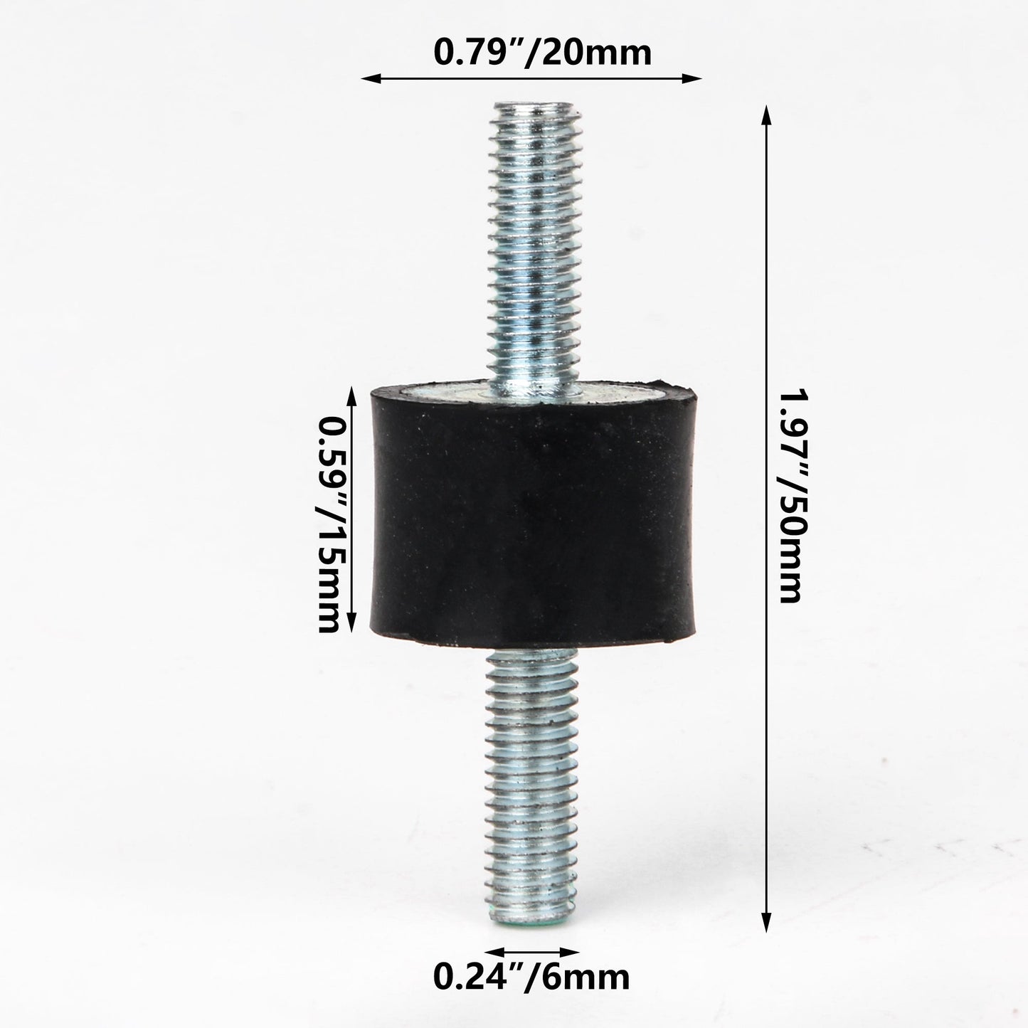 BQLZR Anti Vibration Isolators Mounts Silent Blocks M6 20x15mm Black Rubber Pack of 20
