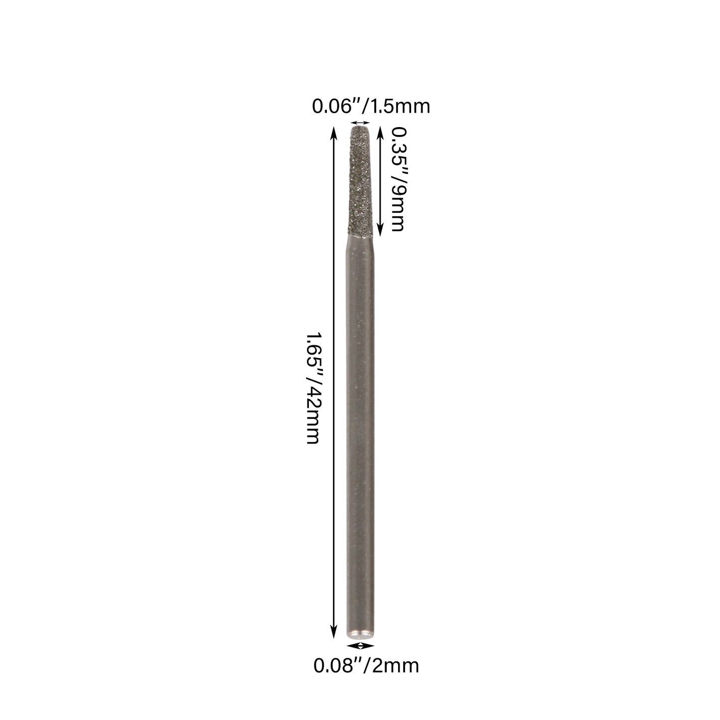 BQLZR 1.5mm Silver Diamond Burrs Drill Bits Hole Tools for Jewelry Shell Pack of 100