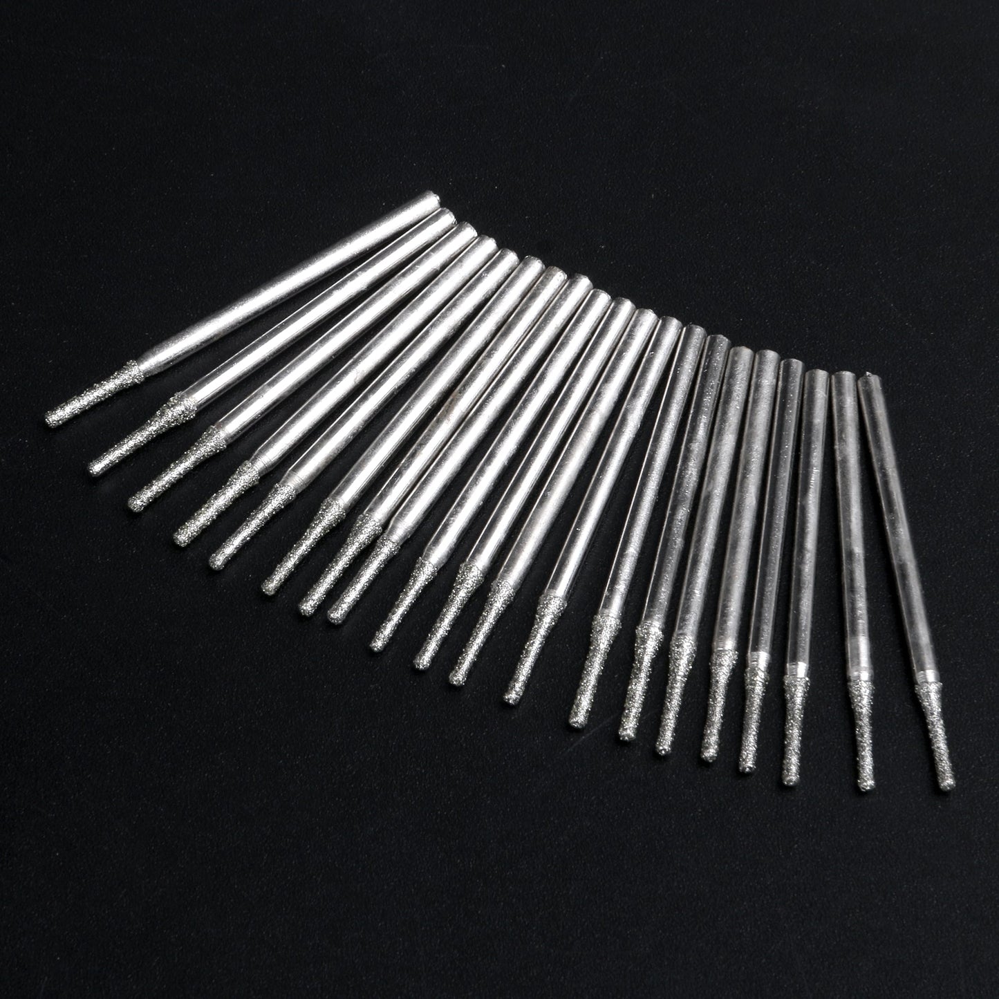 BQLZR 0.05Inch Silver Diamond Burrs Drill Bits Tools for Jewelry Shell Pack of 100