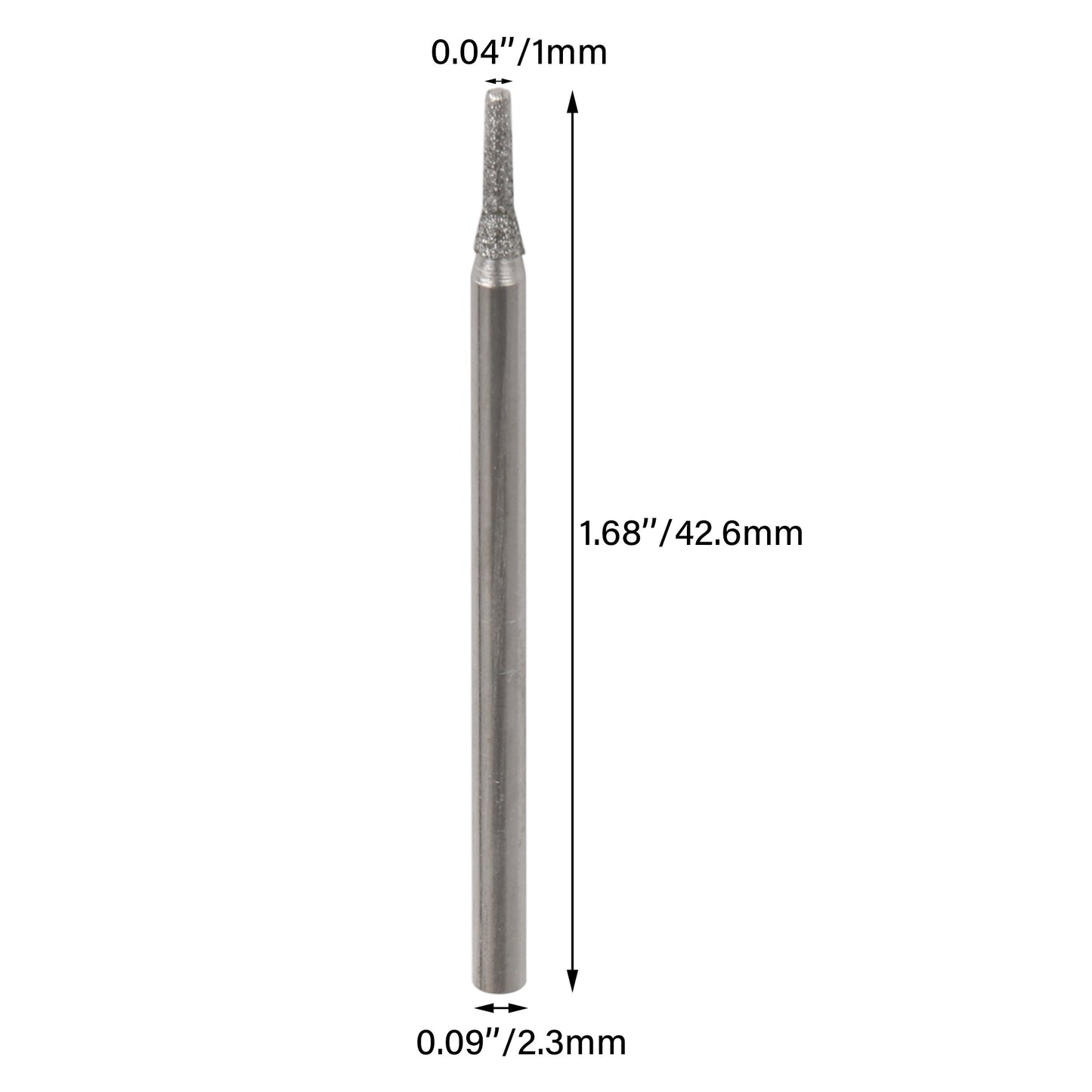 BQLZR Diamond Burr Metal Drilling Bit Drill Head Diameter 1mm for Jewelry Pack of 100