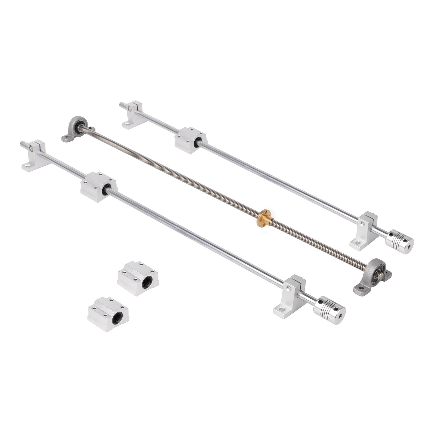 BQLZR Lead Screw Linear Rail Optical Axis 500x8mm Kit w/ Mount Support SK8 Pack of 15