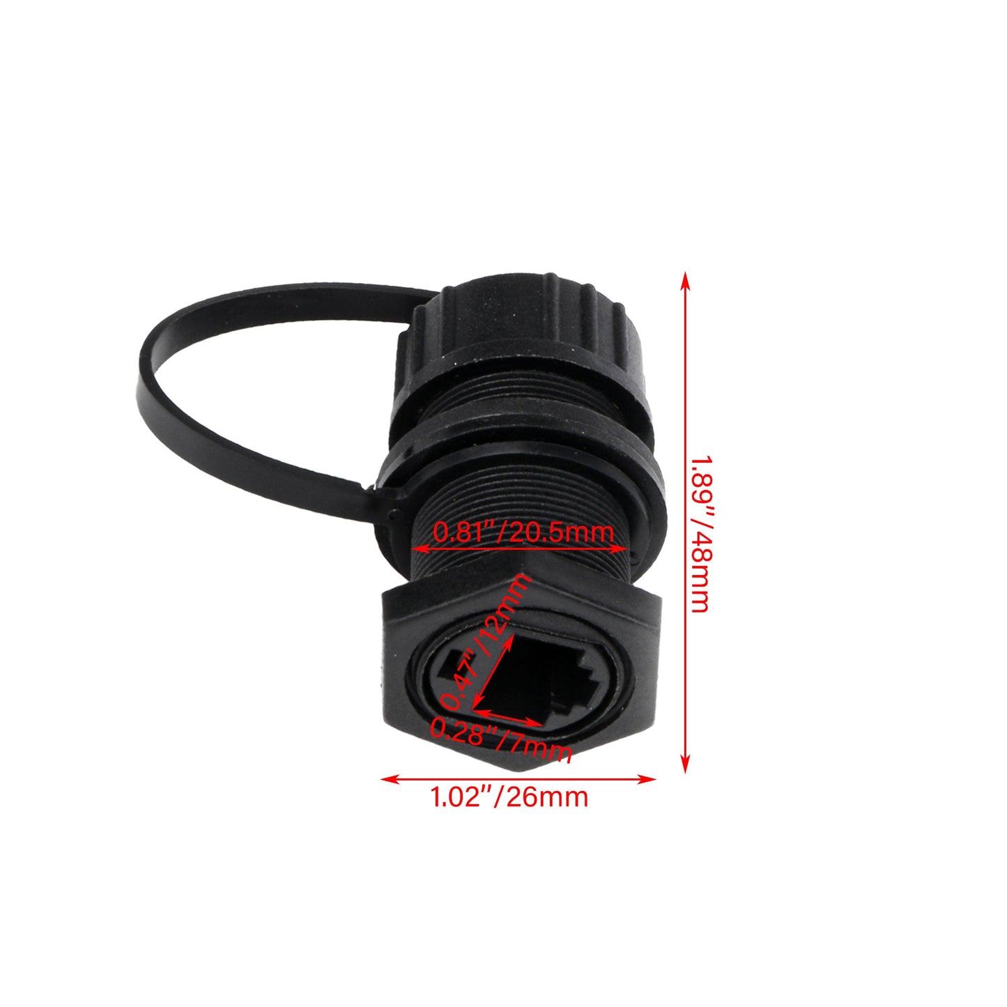 BQLZR Panel Mounting RJ45 M20 Connector with Shielded 12V 1.69x1.06inch IP68 Pack of 50