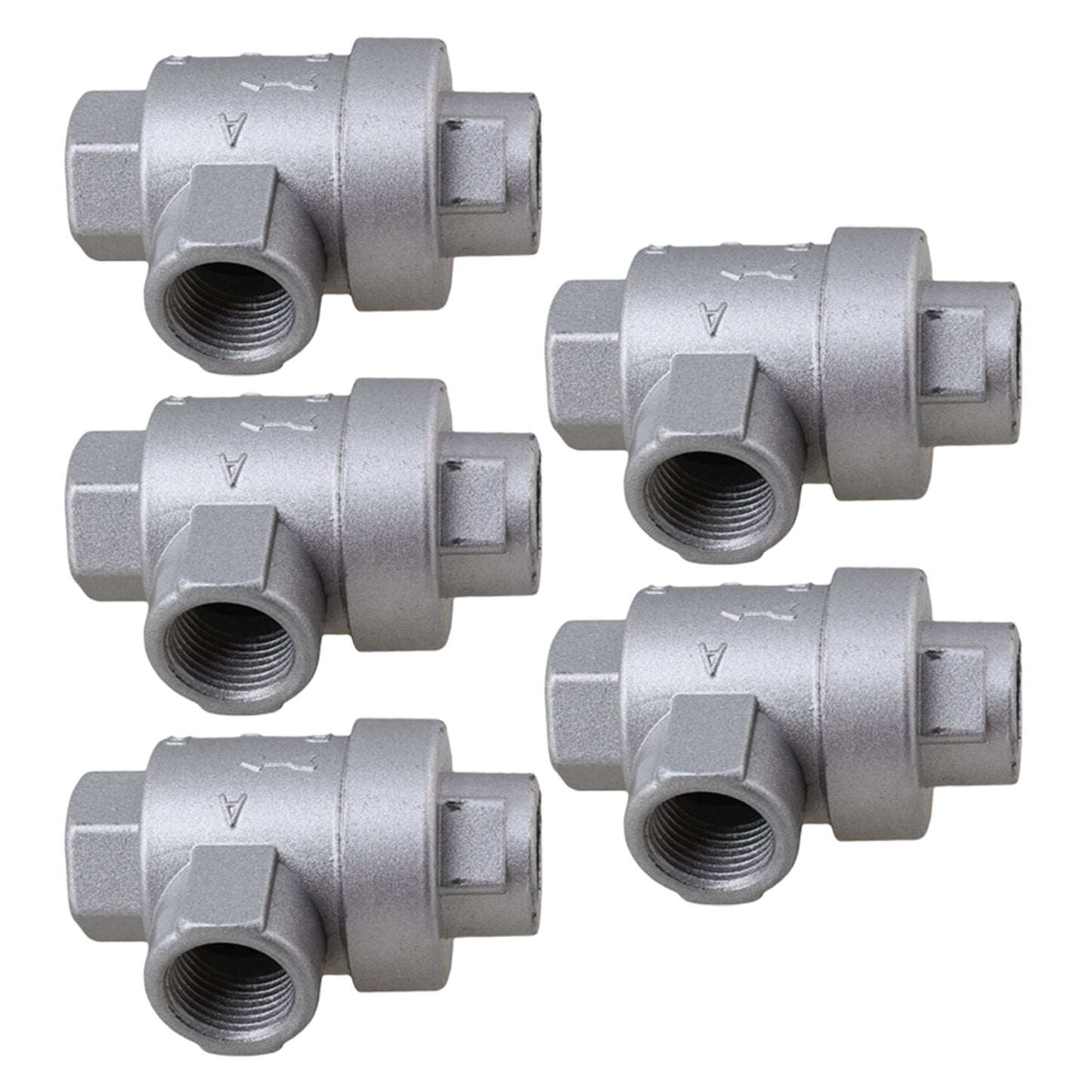 BQLZR Aluminum Quick Exhaust Valve Pneumatic Pipe 1/2 BSPT Thread the Way Pack of 5