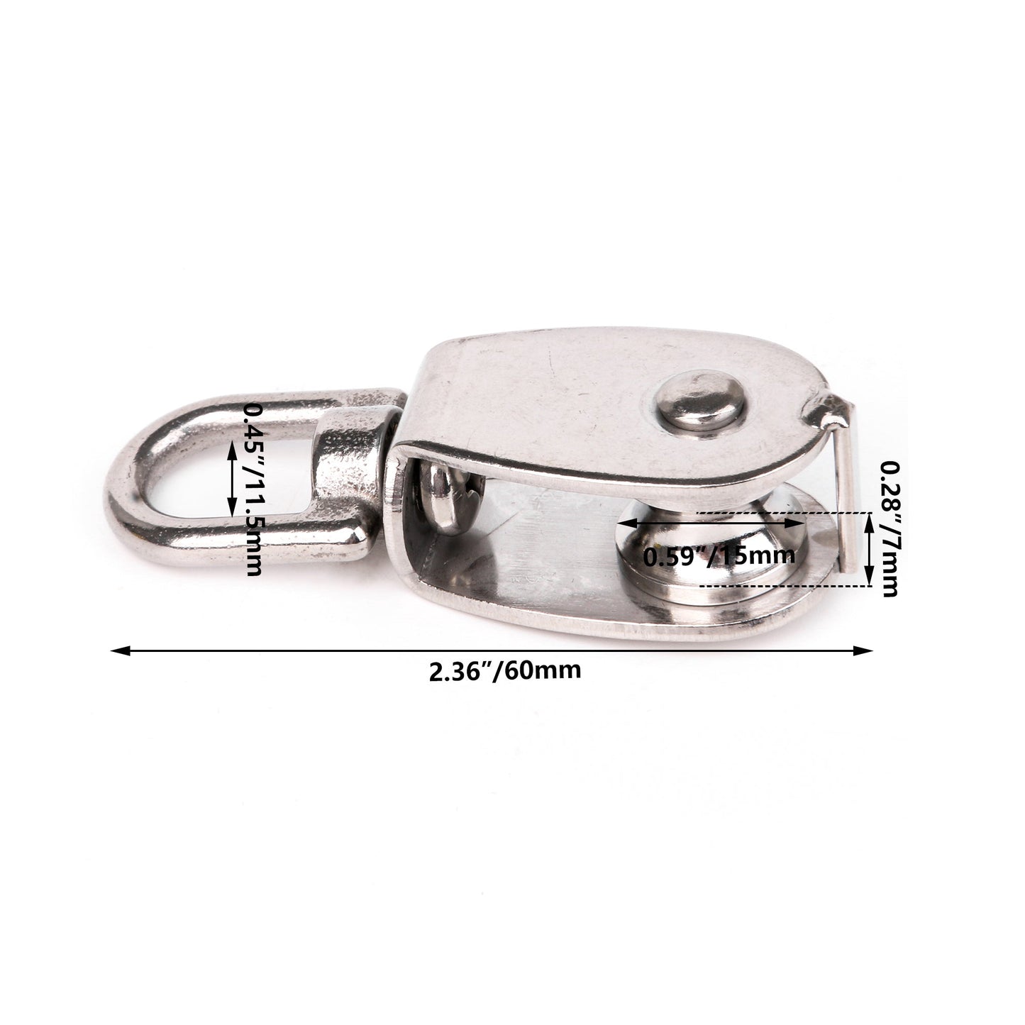 BQLZR Single Wheels Pulley Blocks M15 Silver Stainless Steel DIY Wire Crane Pack of 10