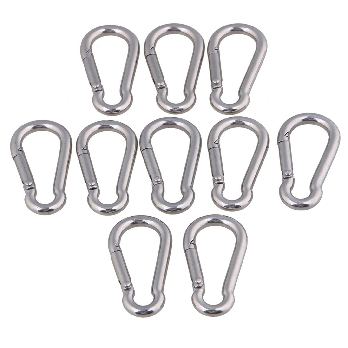 BQLZR 40x19.5x5.6mm Stainless Steel Spring Snap Hook for Wire Rope Link Pack of 10