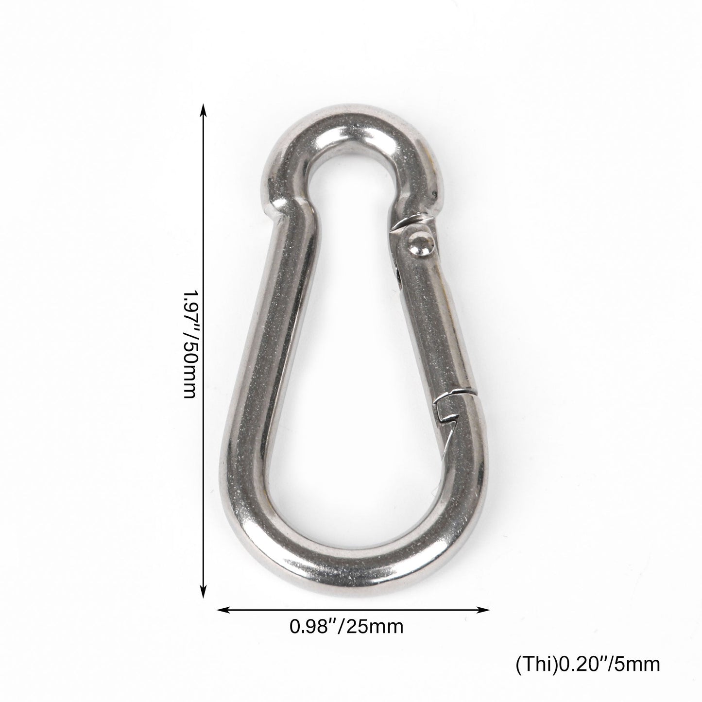 BQLZR 51.7x25x6.3mm Stainless Steel Spring Snap Hook for Wire Rope Link Pack of 100