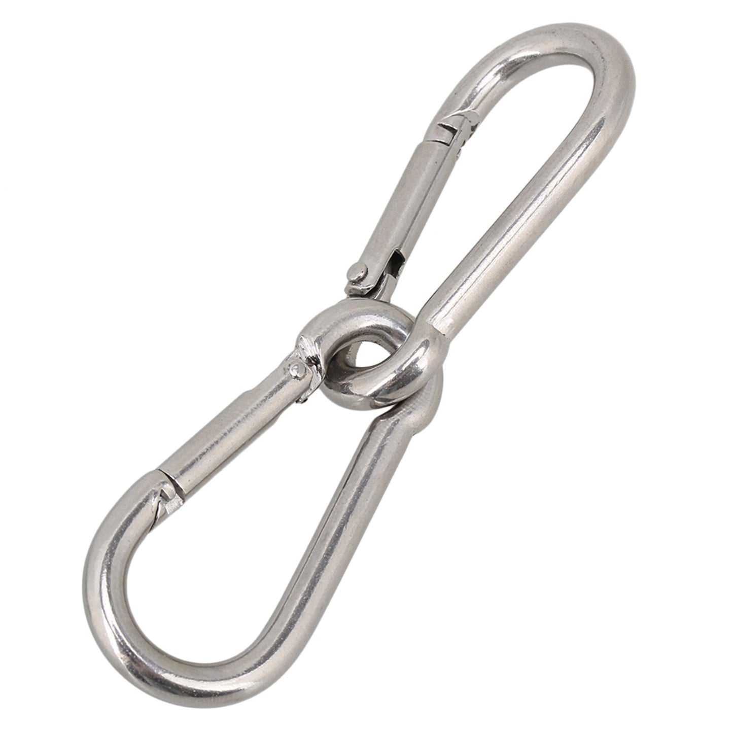 BQLZR 51.7x25x6.3mm Stainless Steel Spring Snap Hook for Wire Rope Link Pack of 100
