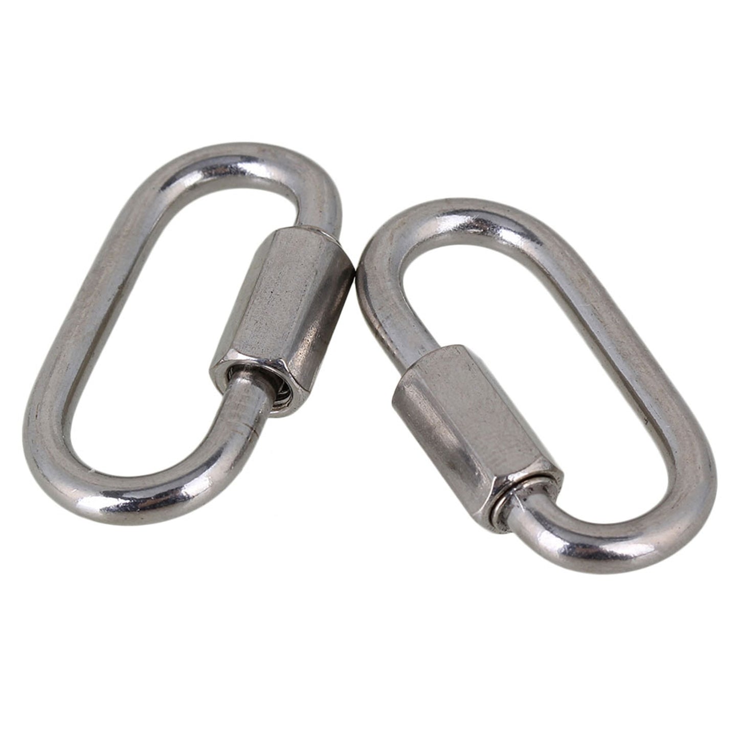 BQLZR 304 Stainless Steel Quick Link Locking Chain M3.5 Connectors Silver Pack of 50