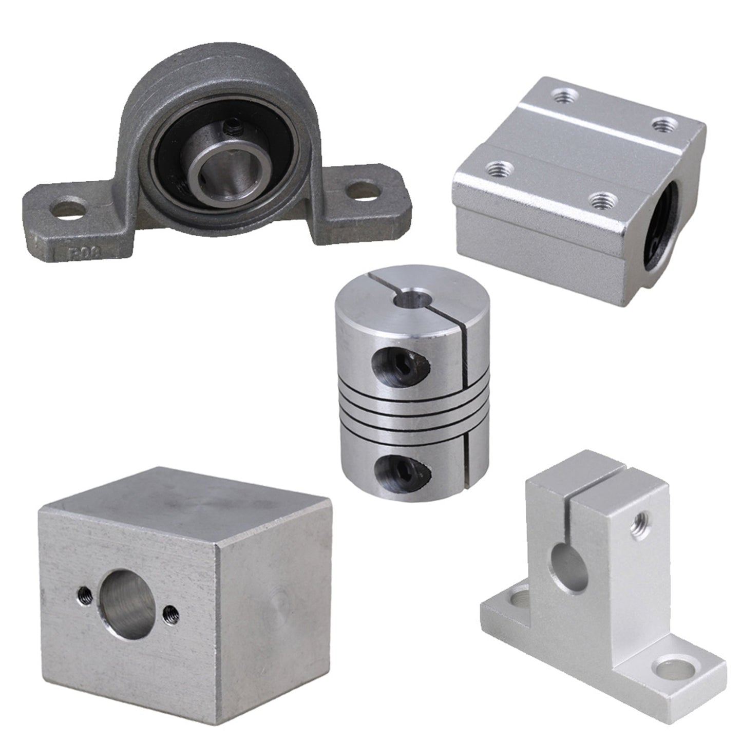 BQLZR T8 Horizontal Dual Rail Linear 400mm Optical Axis & 450mm 8mm Screws Coupler Set