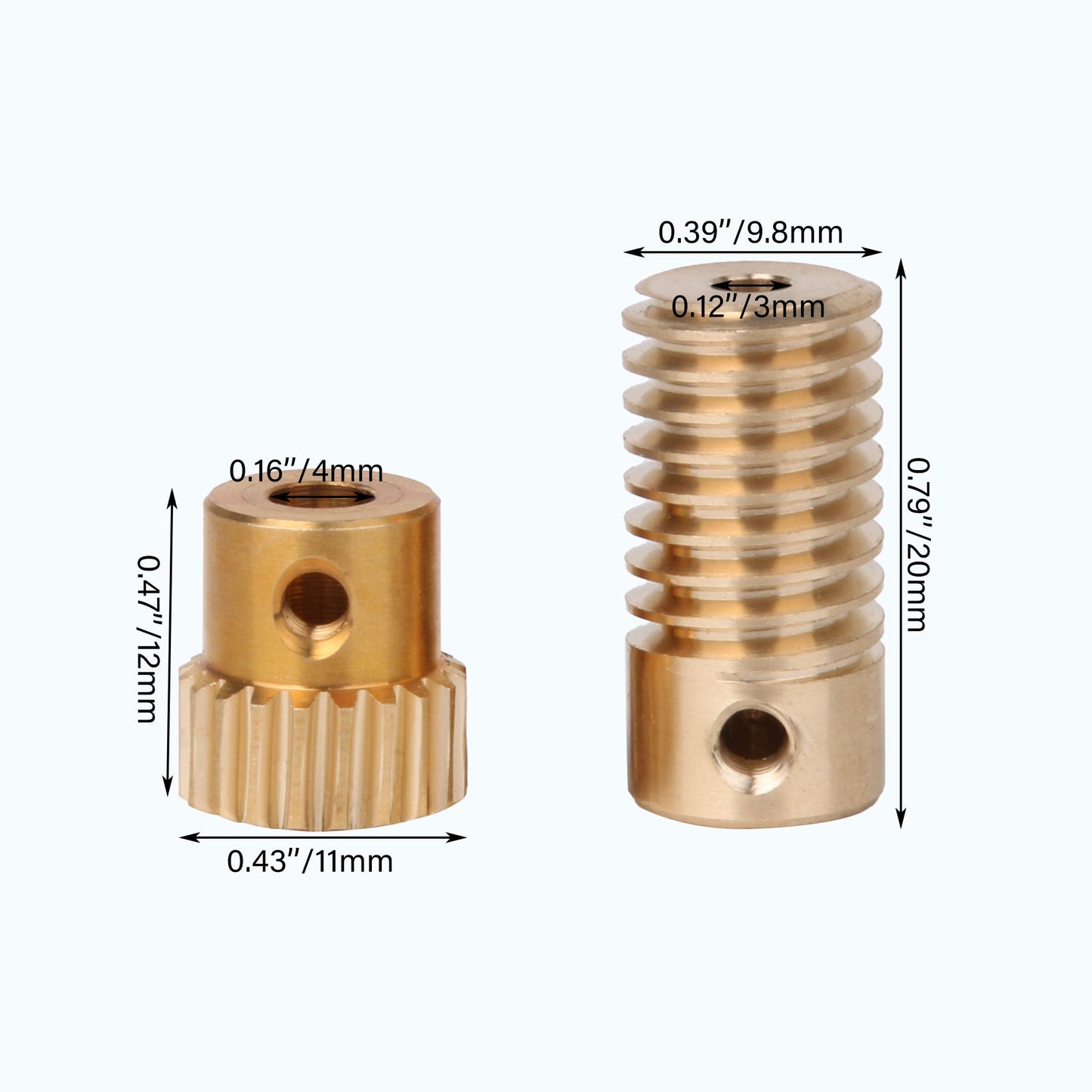 BQLZR 20T 0.5 Modulus Brass Color Gear Wheel Shaft Kit 1:20 w/ Screws for Industry