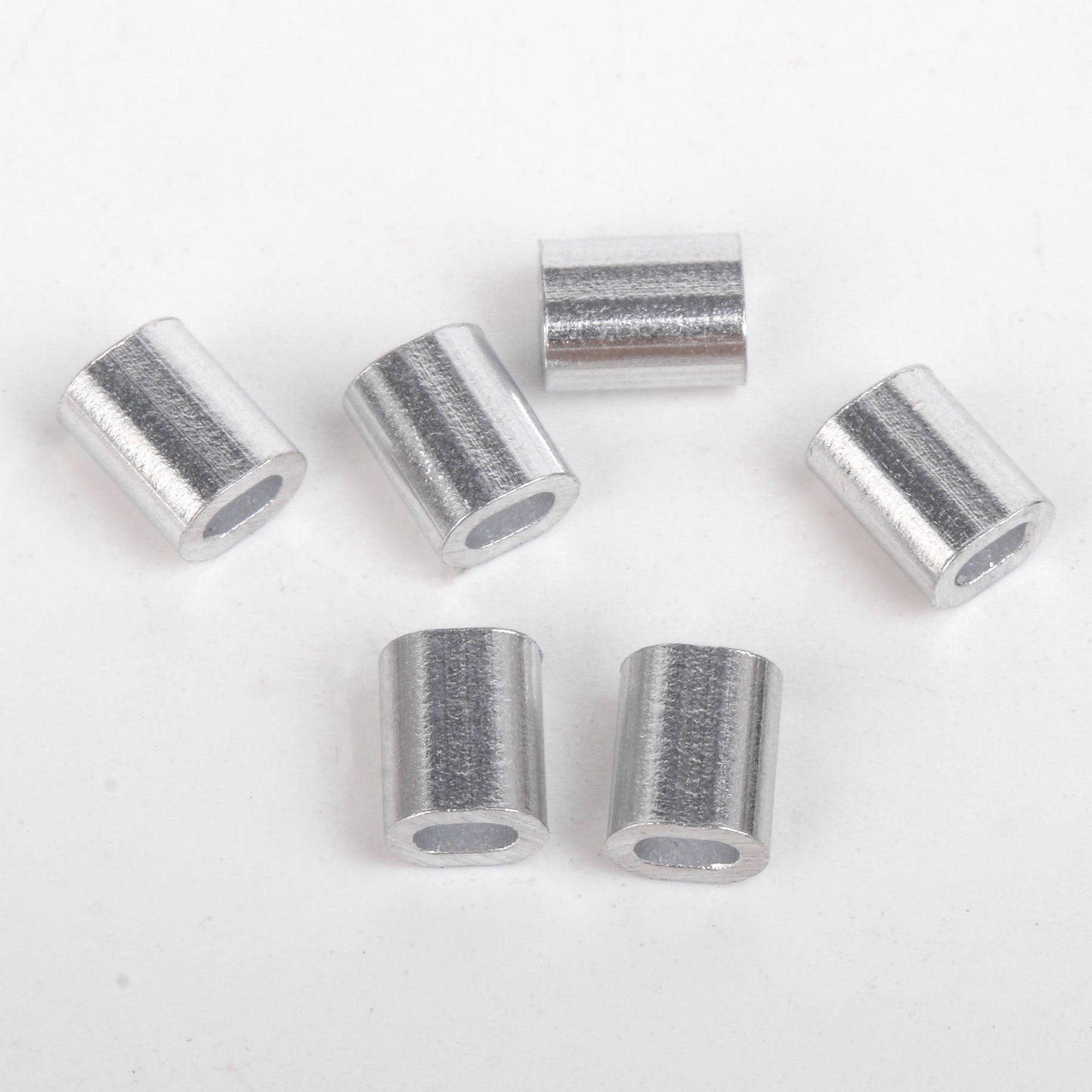 BQLZR Aluminum Alloy Crimping Loop Sleeve Oval Clips Silver for Wire Rope Pack of 600