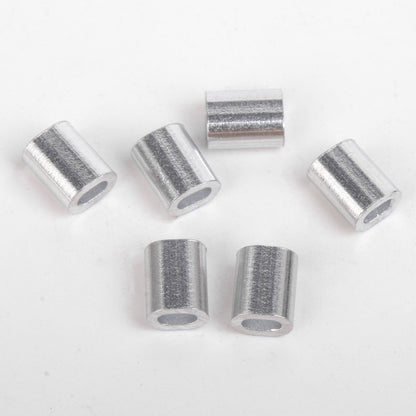 BQLZR Aluminum Alloy Crimping Loop Sleeve Oval Clips Silver for Wire Rope Pack of 600