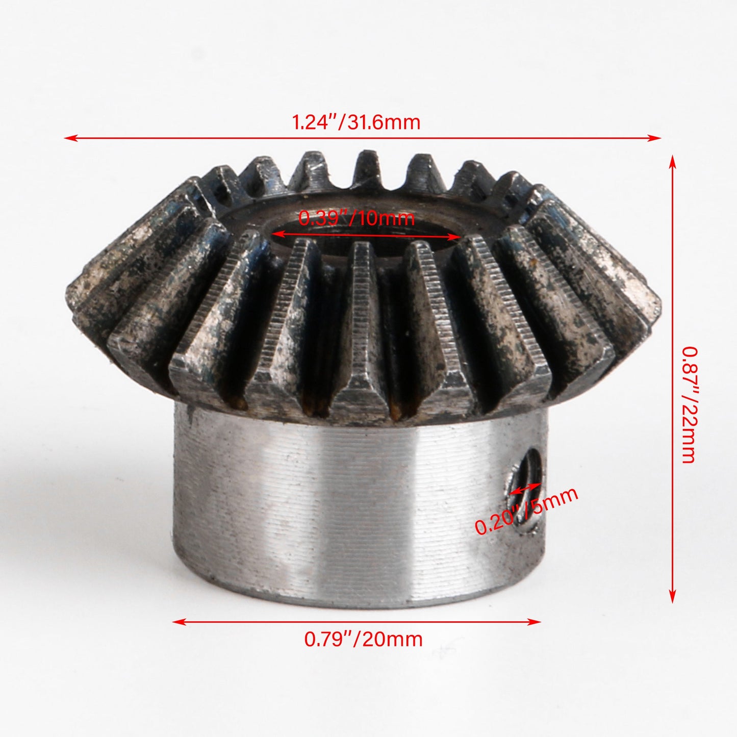 BQLZR 1.24x0.87Inch 20T 45 Steel Tapered Gear for Hardware 1.5 Module Silver Pack of 4