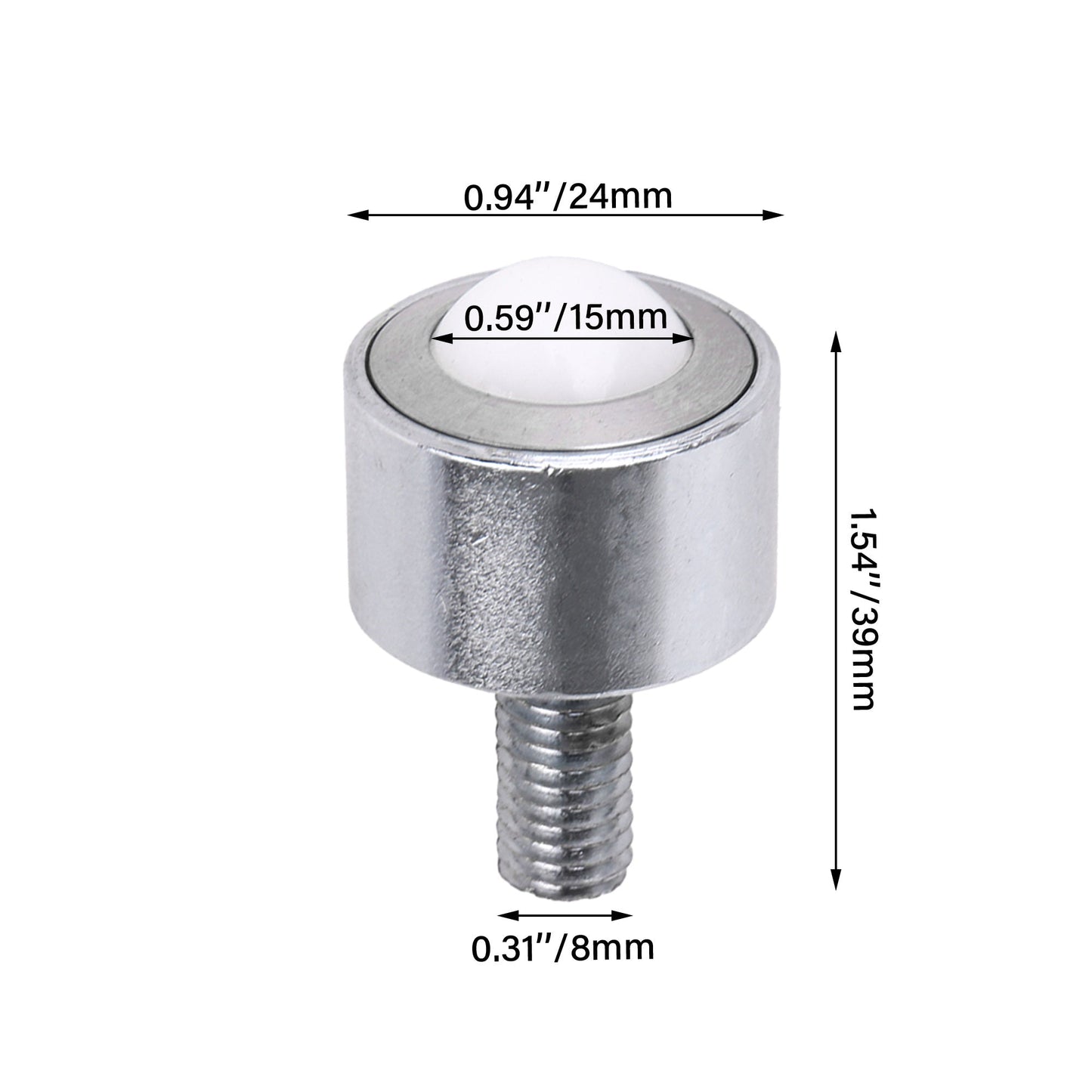 BQLZR Steel Transfer Bearing with Nylon Rolling Ball 0.59inch 99lbs Capacity Pack of 6
