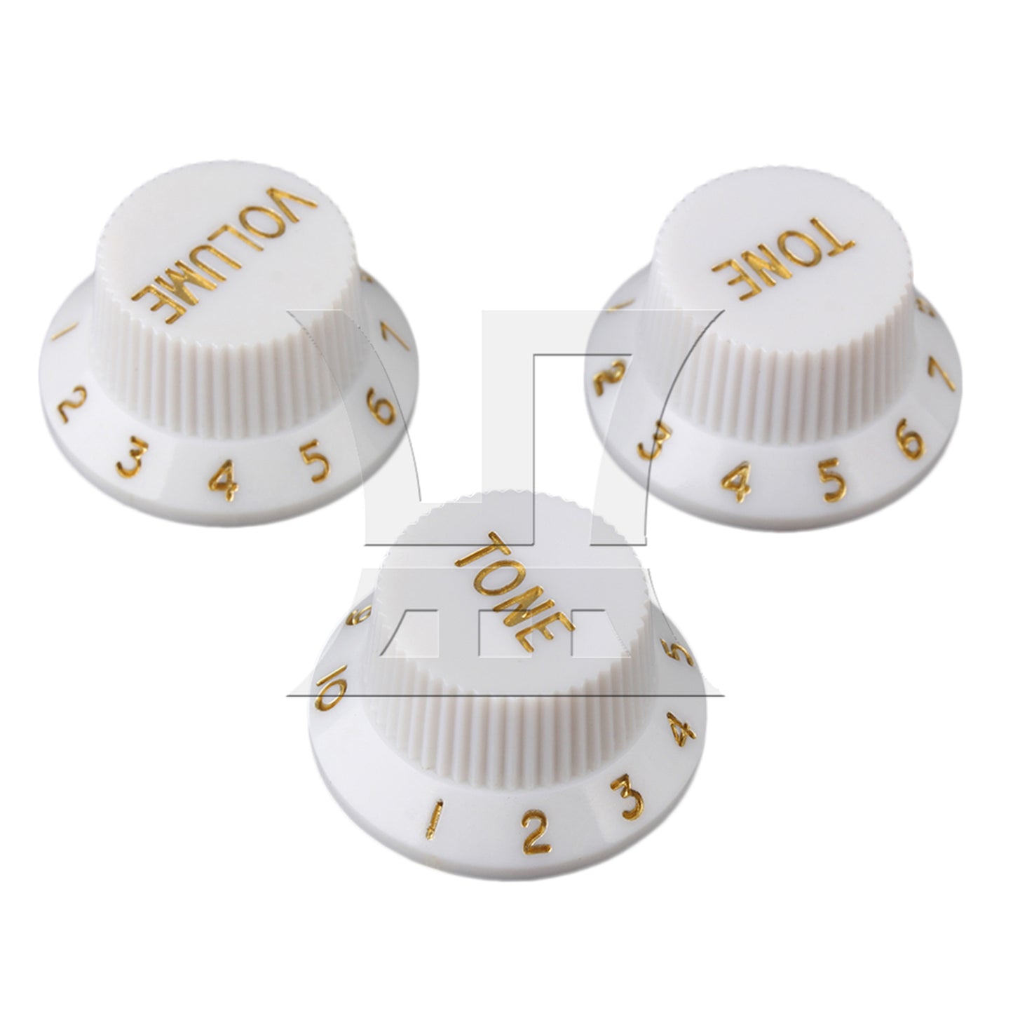 BQLZR White 1-Volume 2-Tone Control Knob For Electric Guitar Pickup