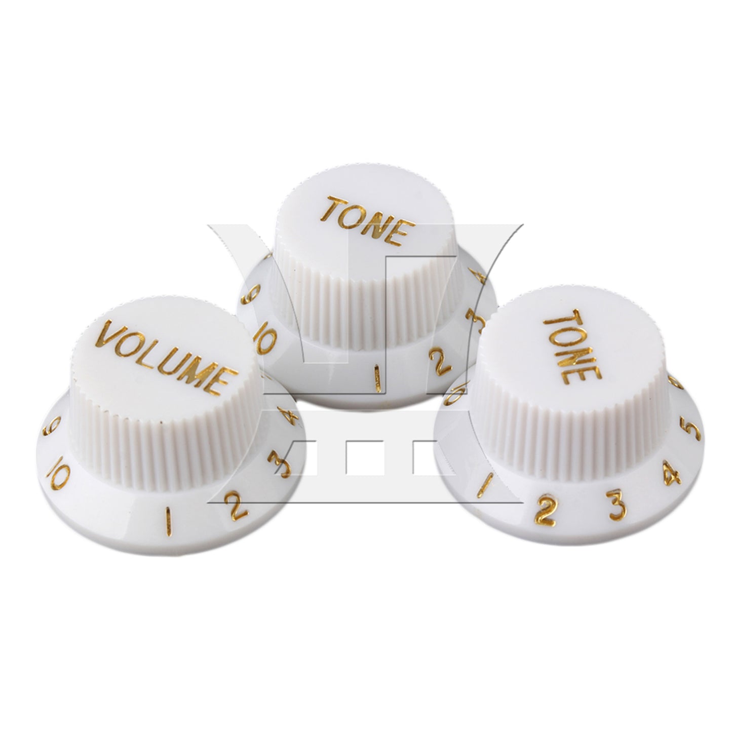 BQLZR White 1-Volume 2-Tone Control Knob For Electric Guitar Pickup