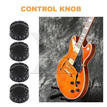 BQLZR 1 Set of 4 Black Speed Control Knob For Vintage Electric Guitar
