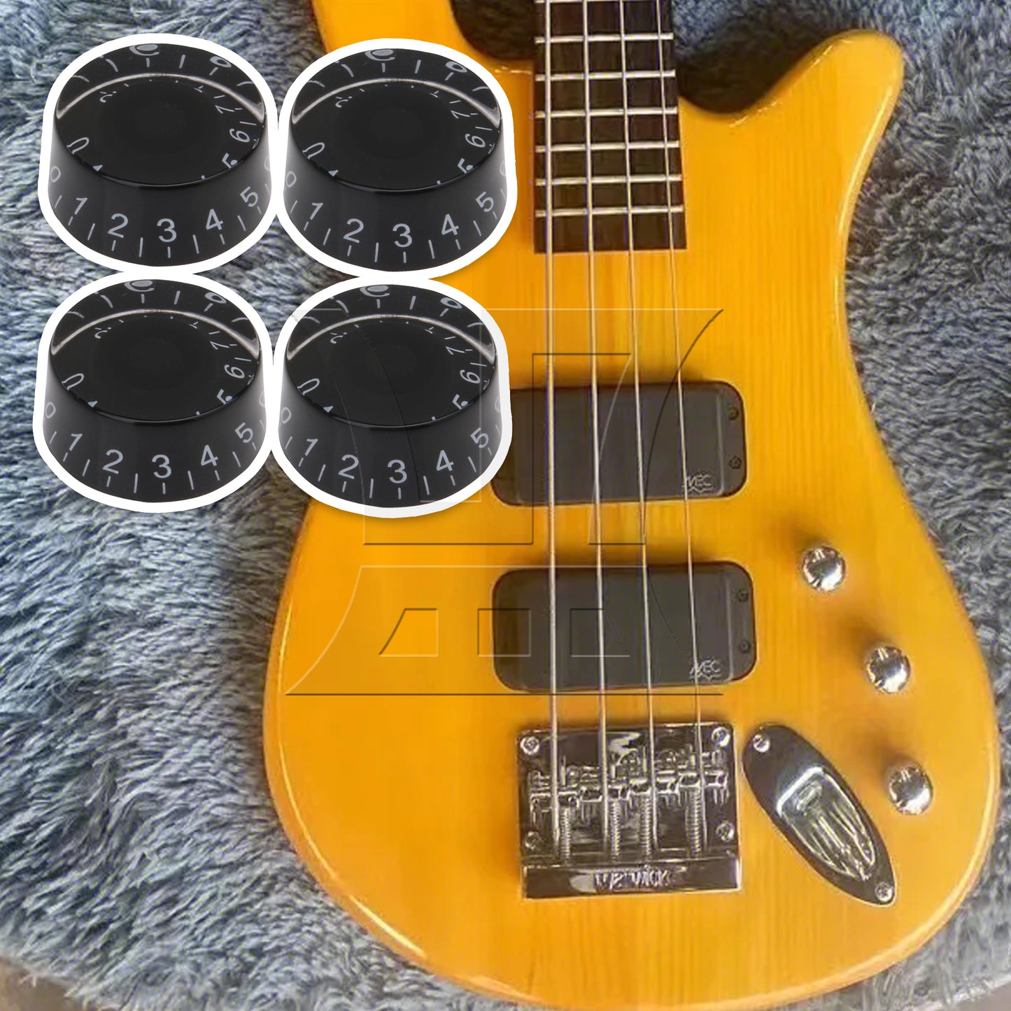 BQLZR 1 Set of 4 Black Speed Control Knob For Vintage Electric Guitar