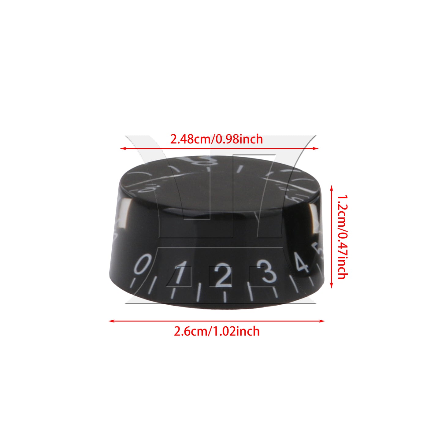BQLZR 1 Set of 4 Black Speed Control Knob For Vintage Electric Guitar