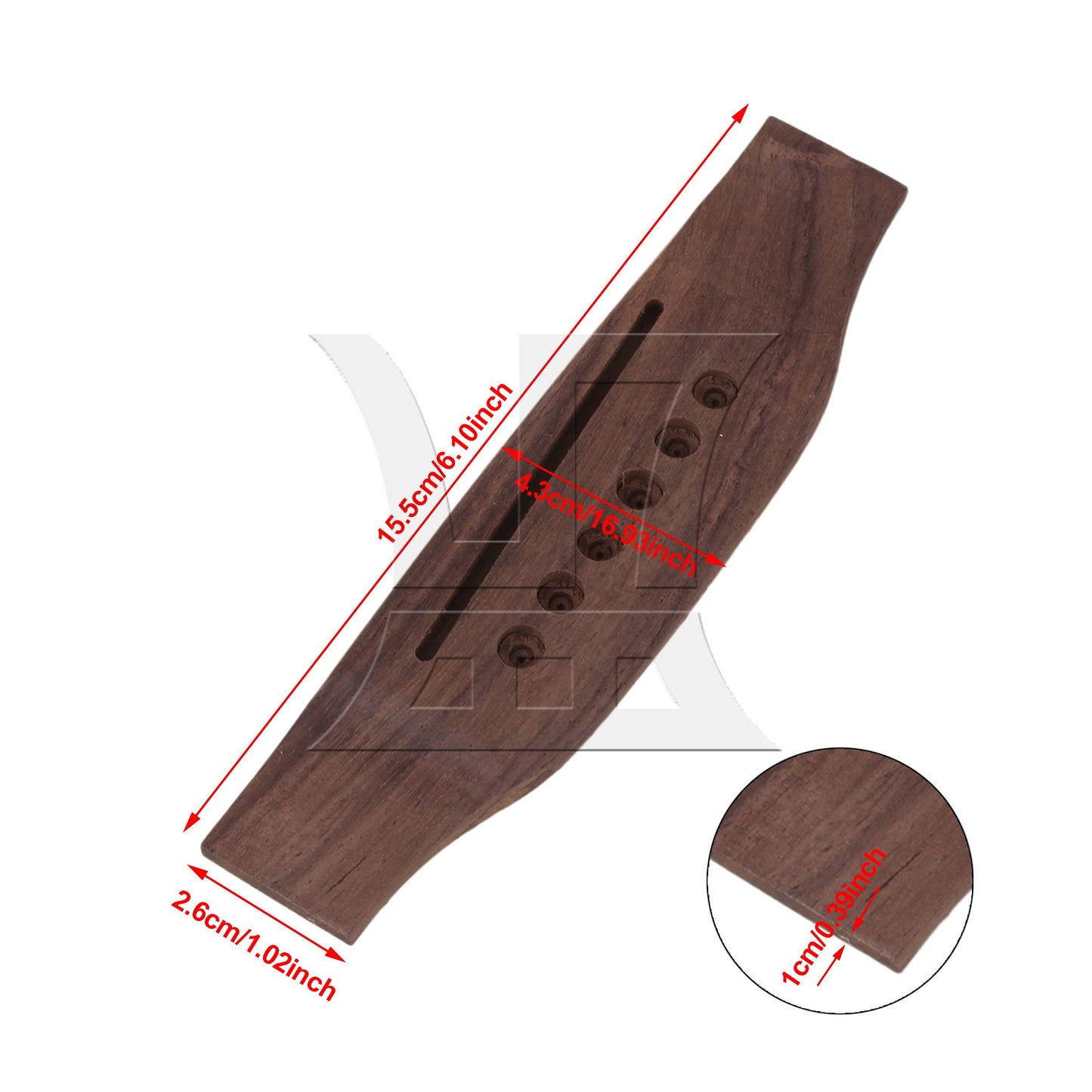 Saddle Thru Acoustic Guitar Bridge Rosewood