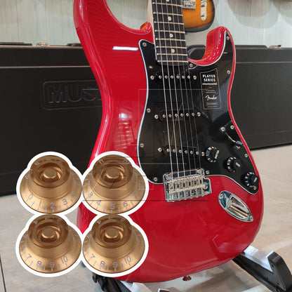 BQLZR 4 x Top Hat Speed Control Knobs For Electric Guitar GOLD