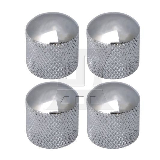 4x Chrome Metal Dome Knobs For Electric Guitar Pickup 0.24"
