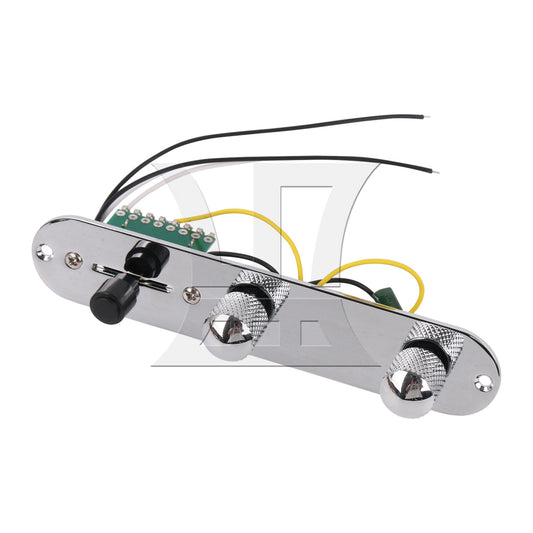 Pre-wired Assembly Loaded Switch Knob Plate For Guitar Chrome