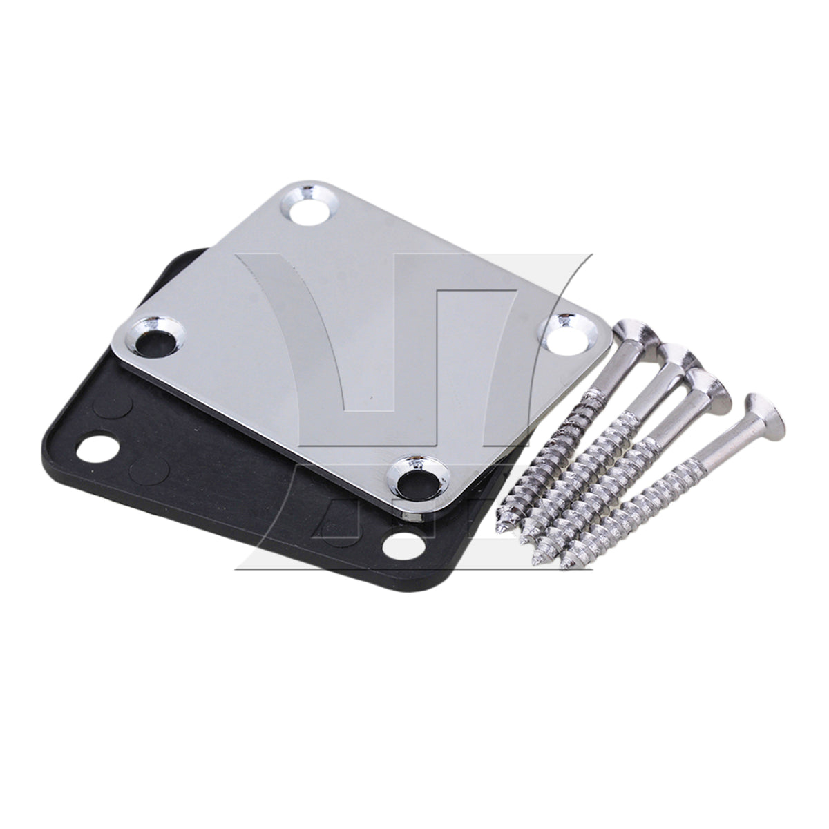 BQLZR Chrome Neck Plate Kit w/ Screw For Guitar