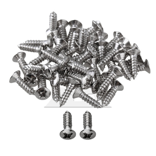 50 x Chrome Guitar Bass Pickguard Screws For Guitar