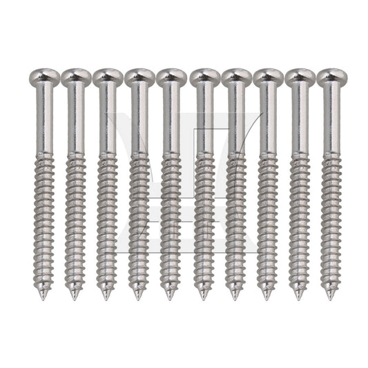 10x Chrome Body Pickup Mounting Screws FOR Guitar
